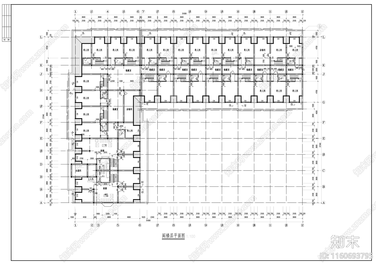 多层宿舍楼建施工图下载【ID:1160693795】