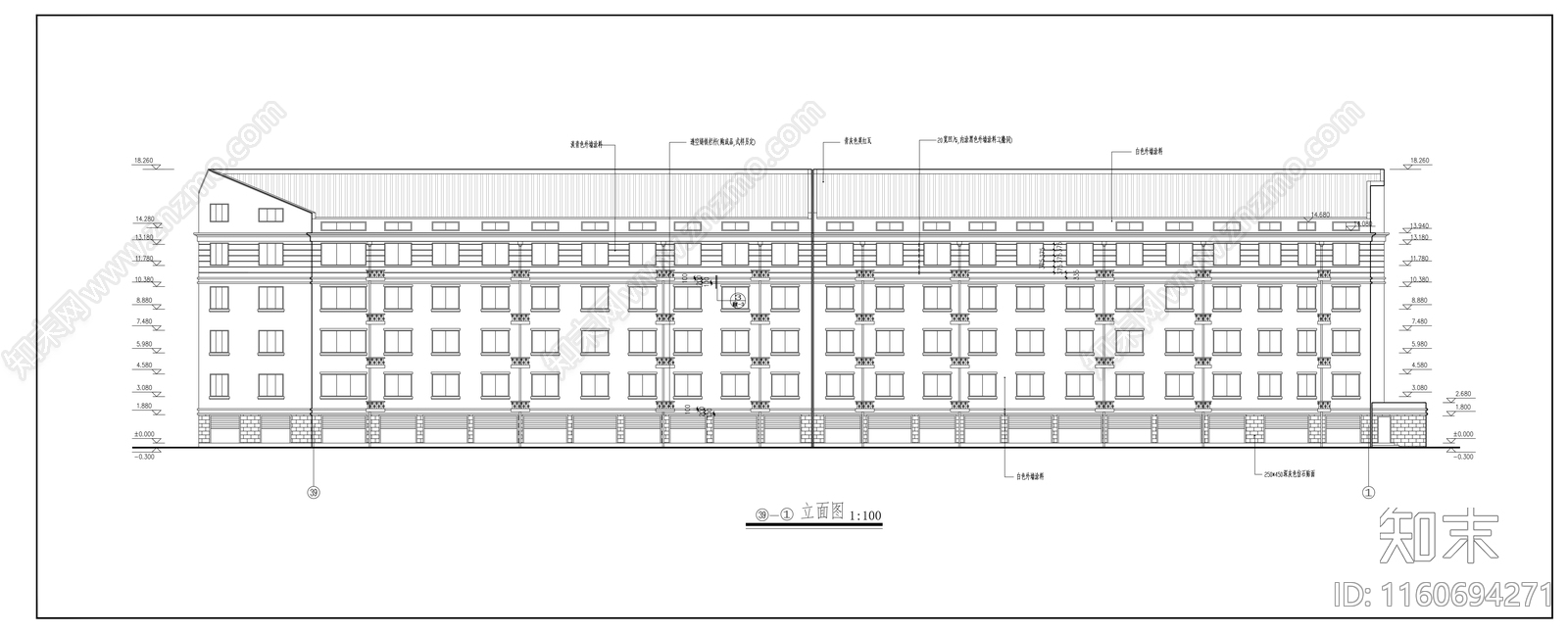 多层住宅楼平立剖面图cad施工图下载【ID:1160694271】