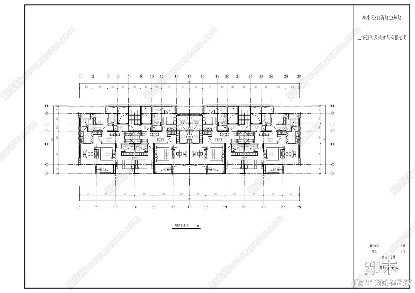 高层住宅方案图纸cad施工图下载【ID:1160694787】