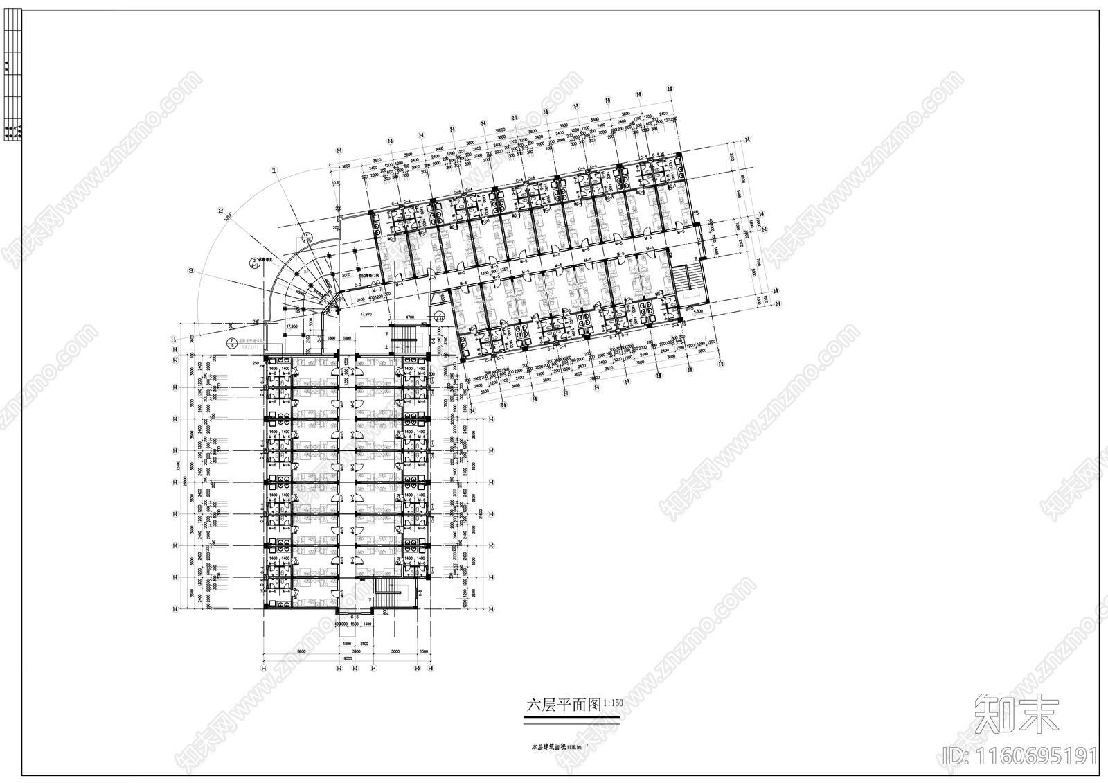 公寓楼建筑图cad施工图下载【ID:1160695191】