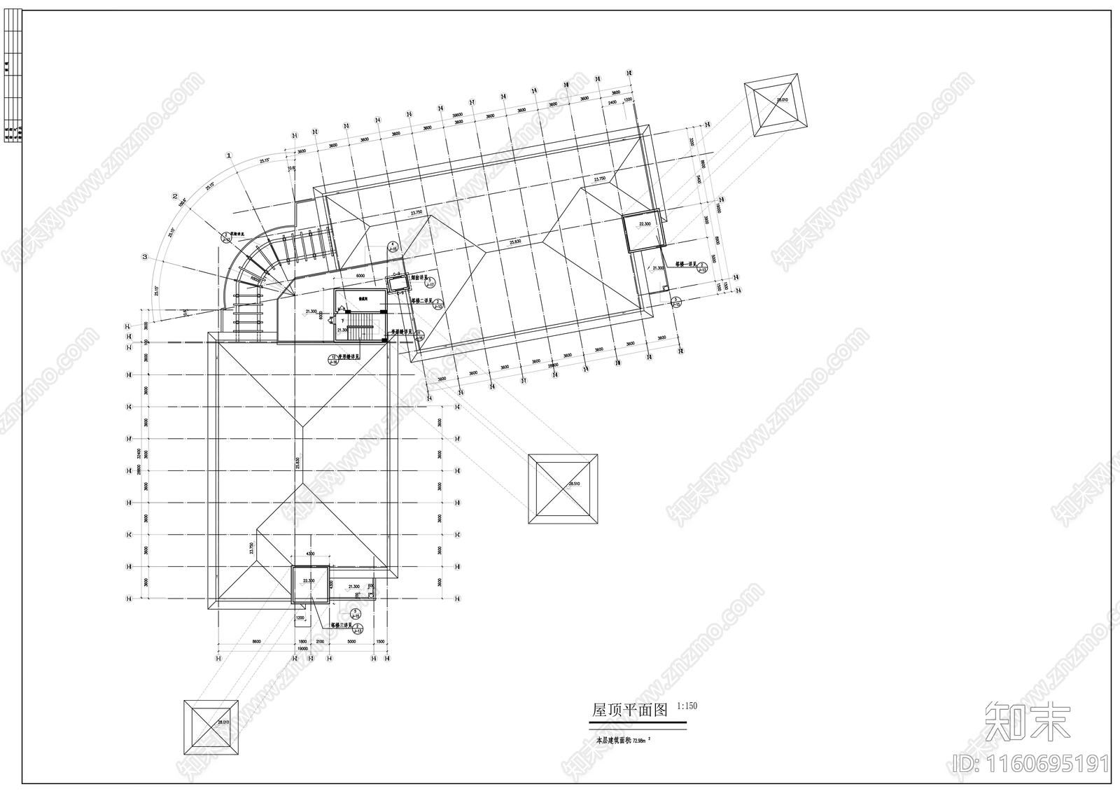 公寓楼建筑图cad施工图下载【ID:1160695191】