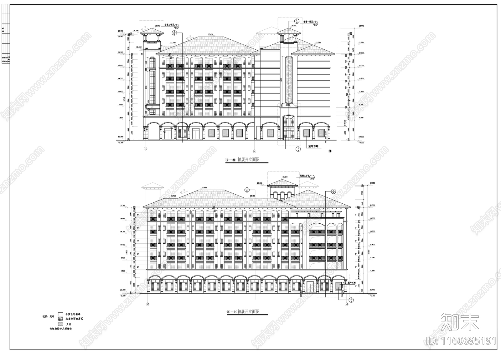 公寓楼建筑图cad施工图下载【ID:1160695191】