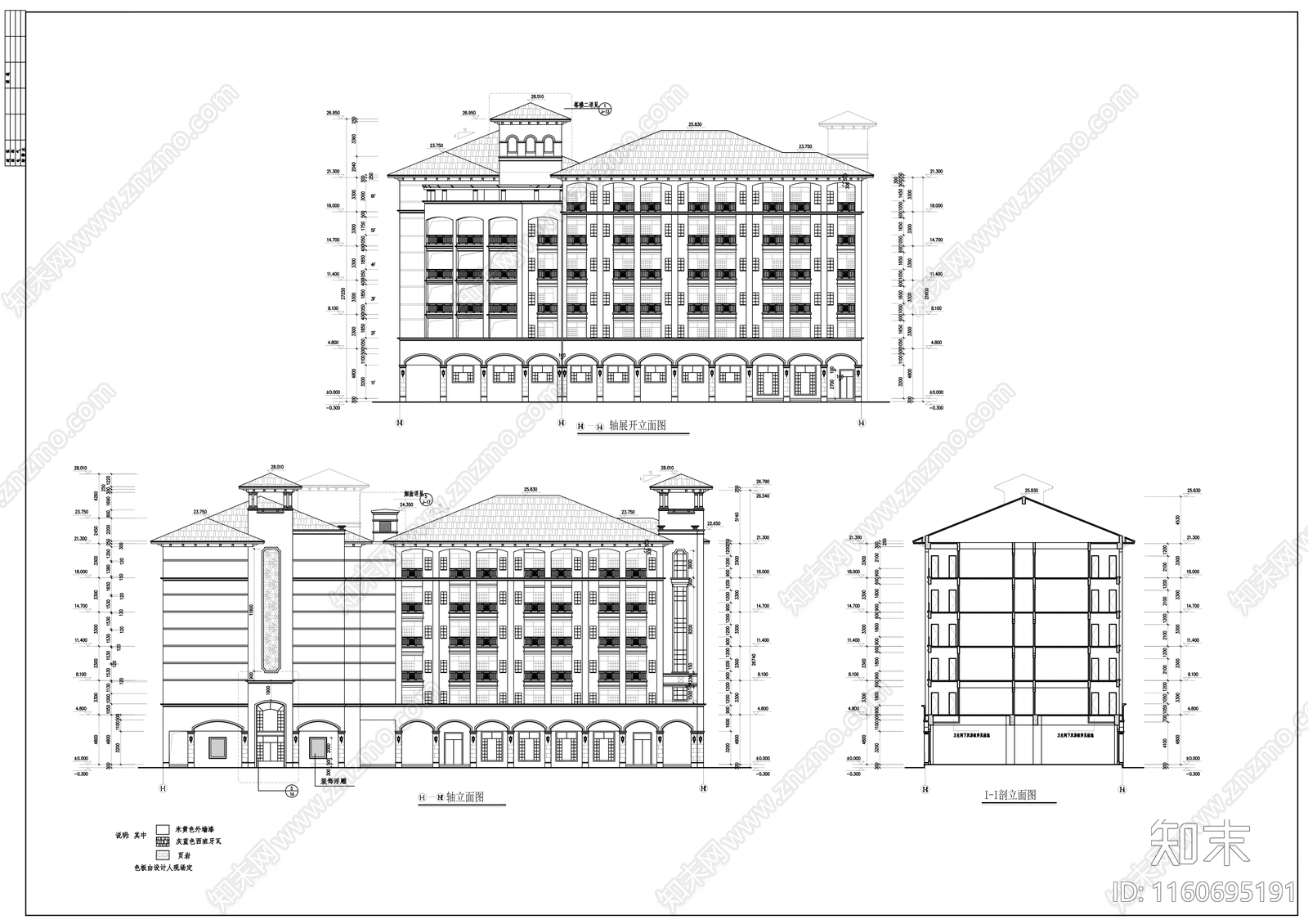 公寓楼建筑图cad施工图下载【ID:1160695191】