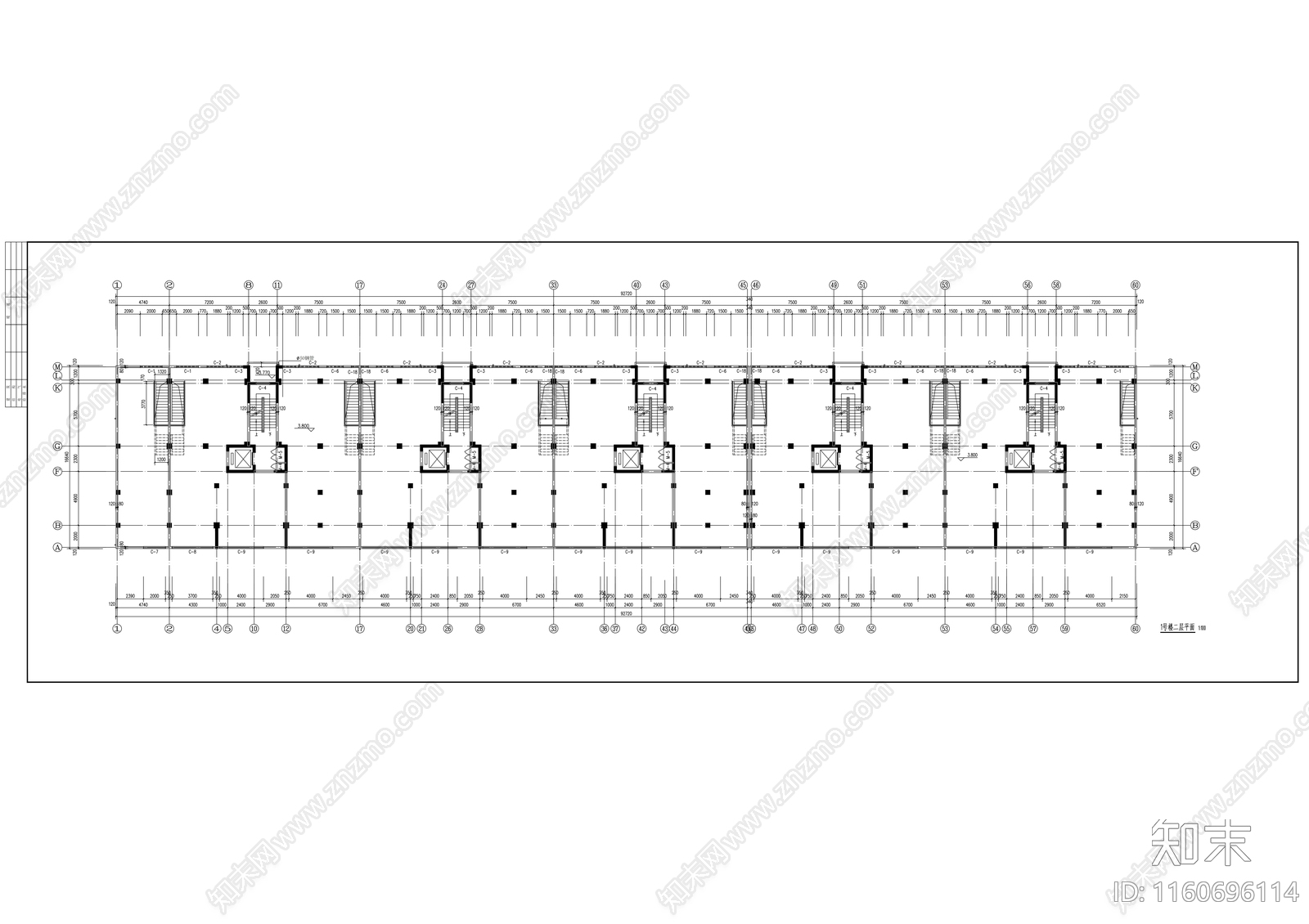 居经济适用房小区1号楼建筑cad施工图下载【ID:1160696114】