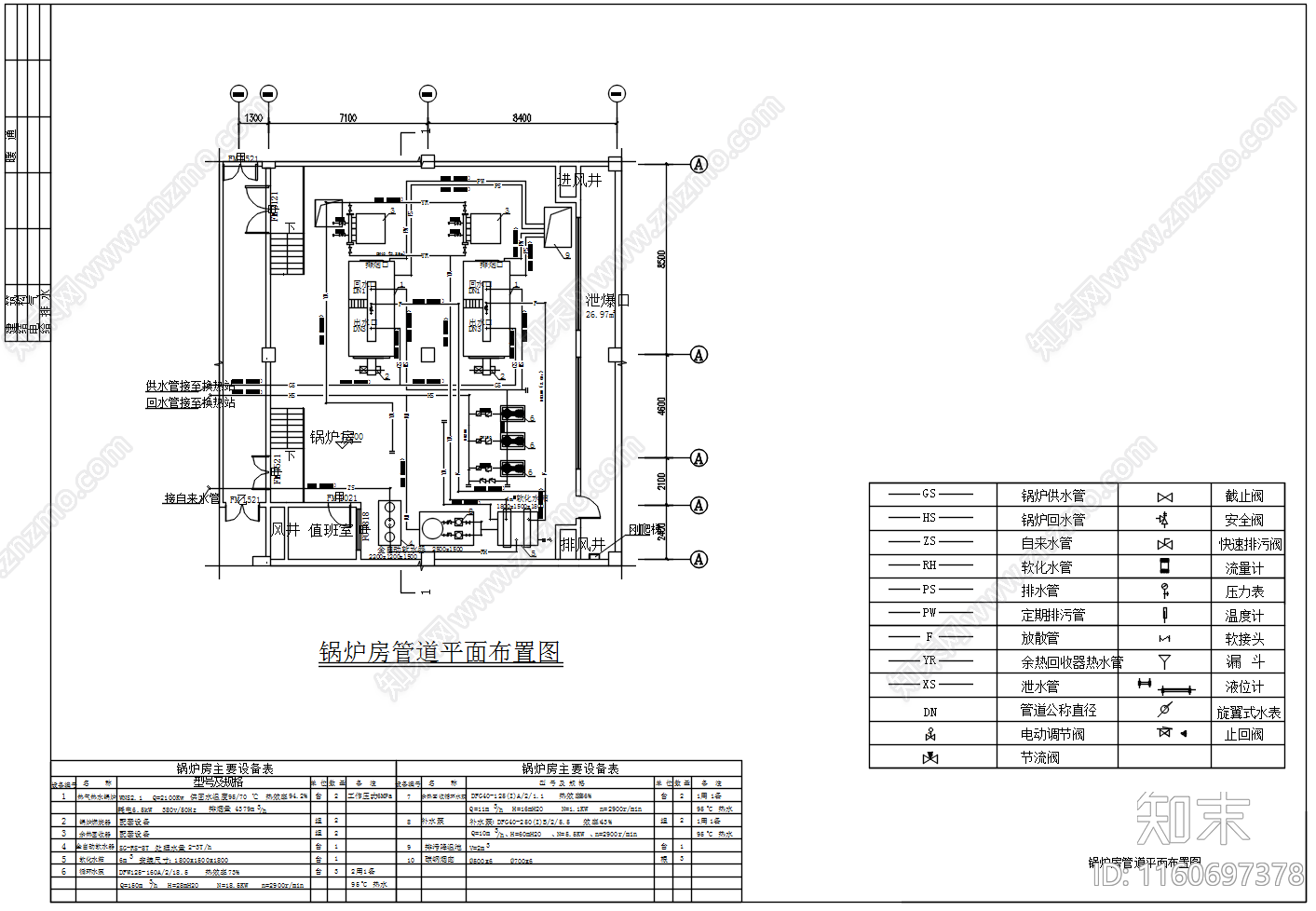 燃气热水锅炉房热力系统图设备布置图施工图下载【ID:1160697378】