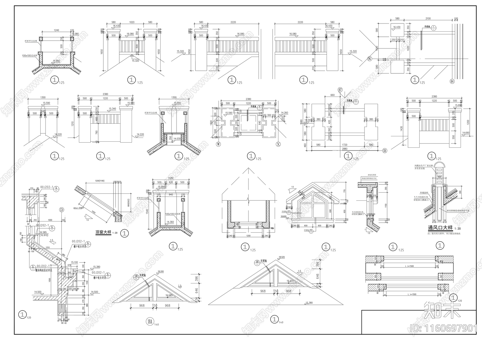 五层欧式花园洋房建cad施工图下载【ID:1160697901】