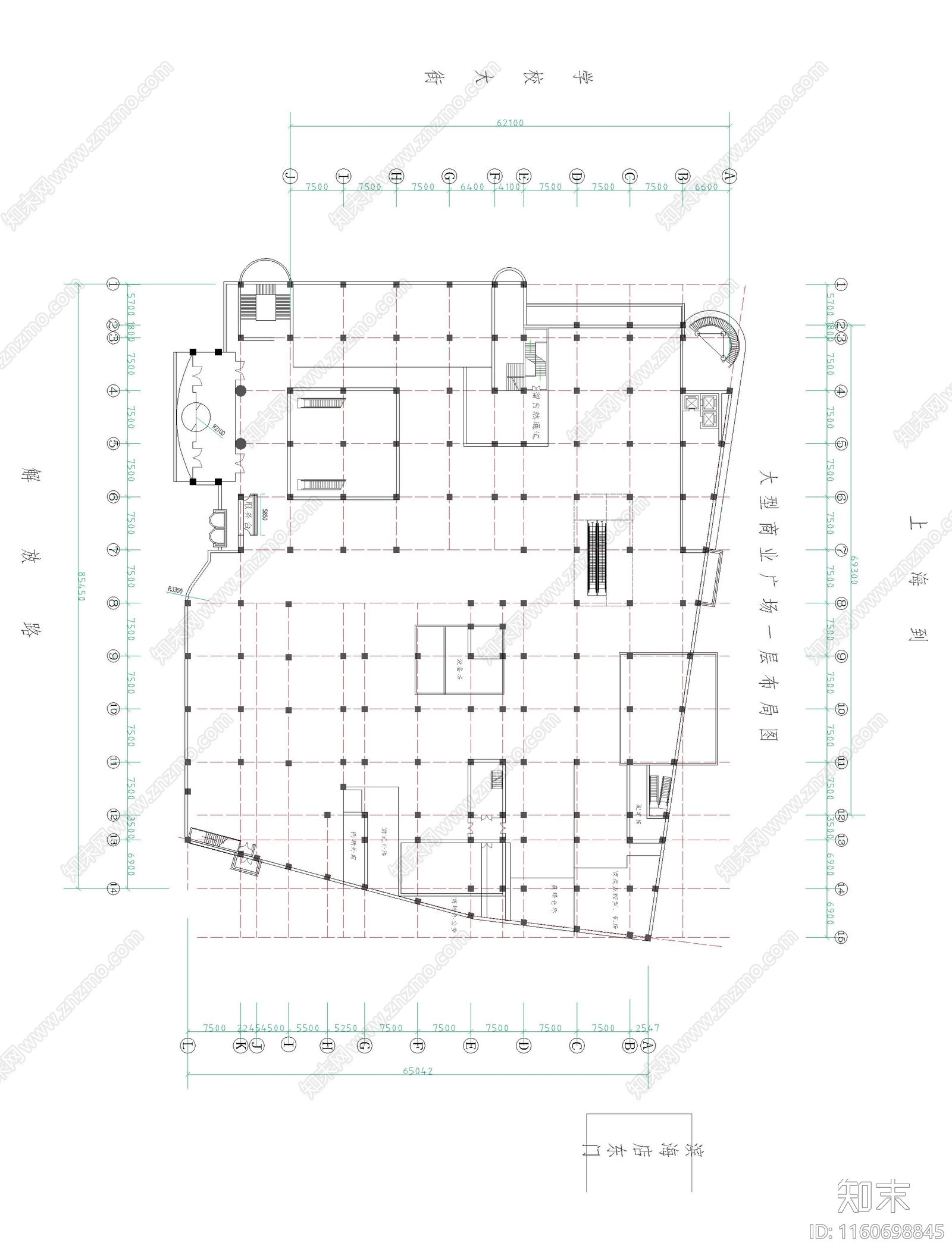 大型商业广场一层布局图施工图下载【ID:1160698845】
