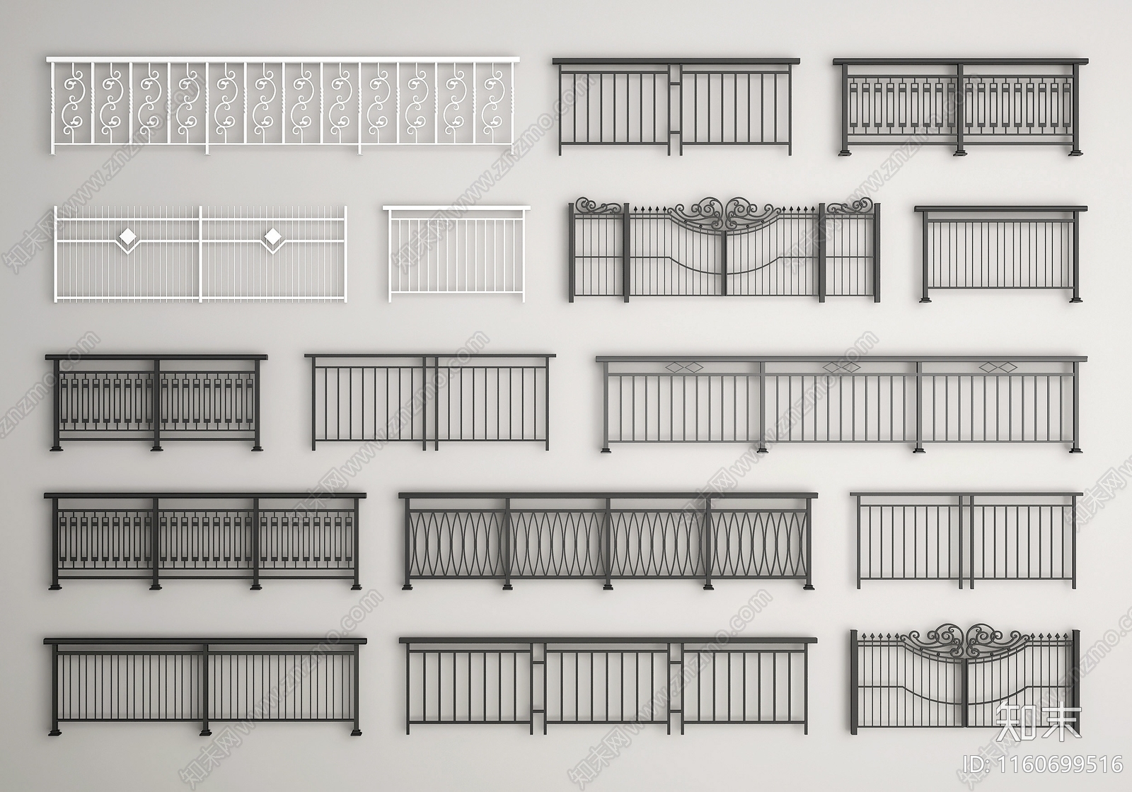 现代栏杆3D模型下载【ID:1160699516】