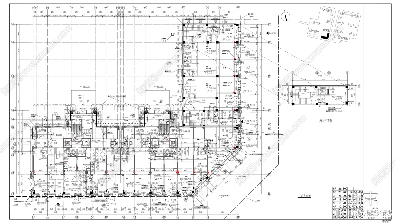 新中式高层住宅建筑图纸cad施工图下载【ID:1160699466】