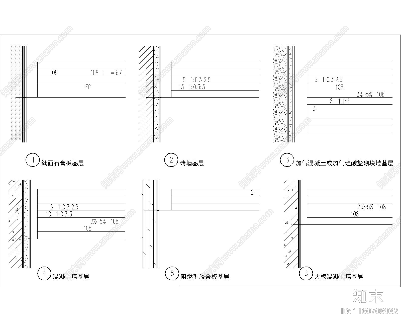 墙面涂料工程做cad施工图下载【ID:1160708932】