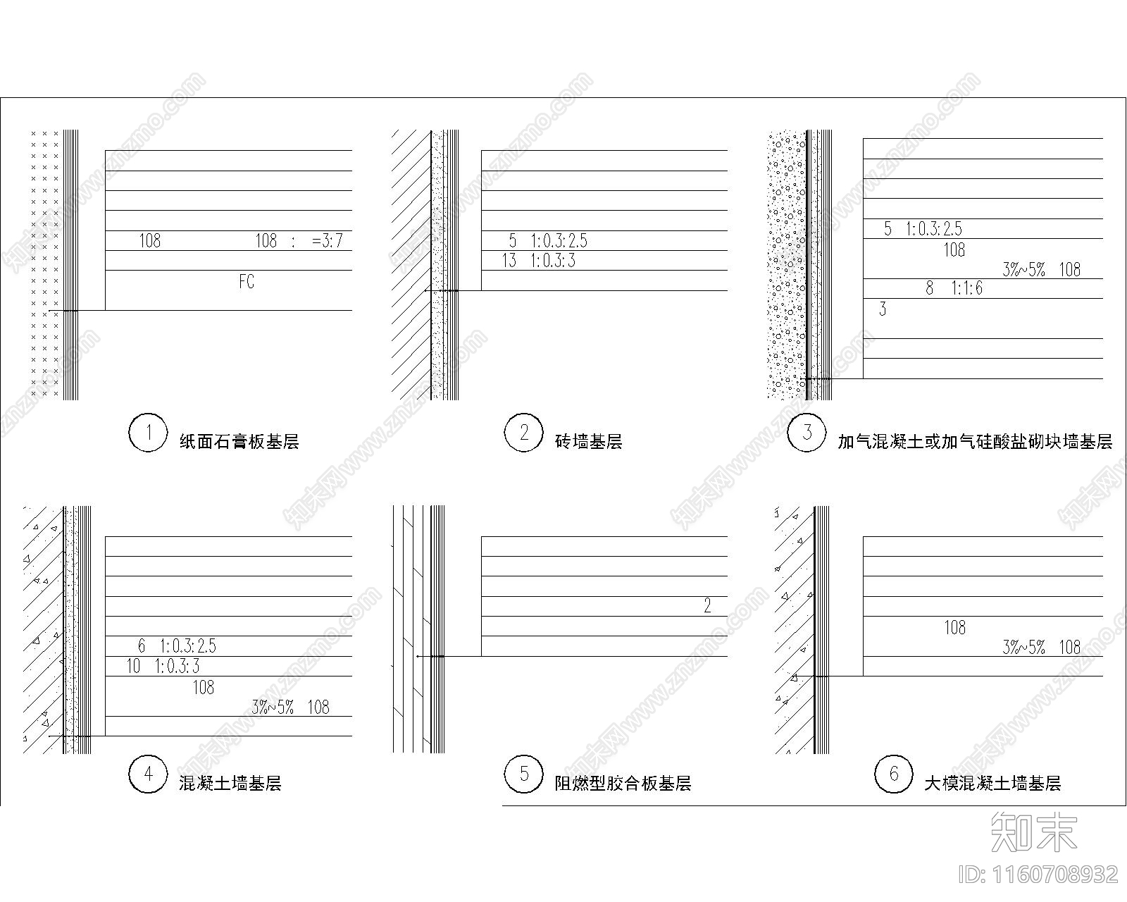 墙面涂料工程做cad施工图下载【ID:1160708932】