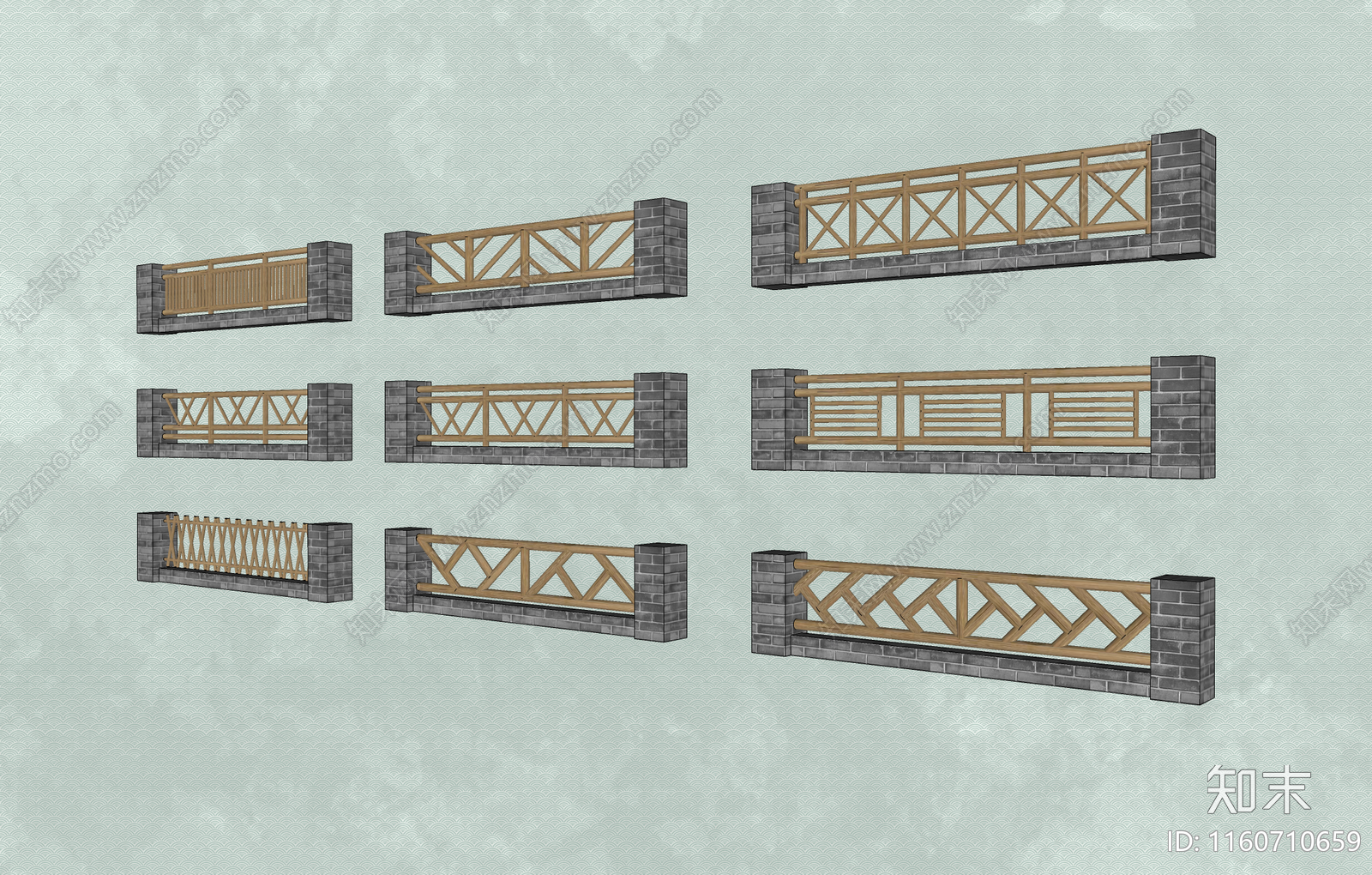 新中式乡村砖木围栏SU模型下载【ID:1160710659】