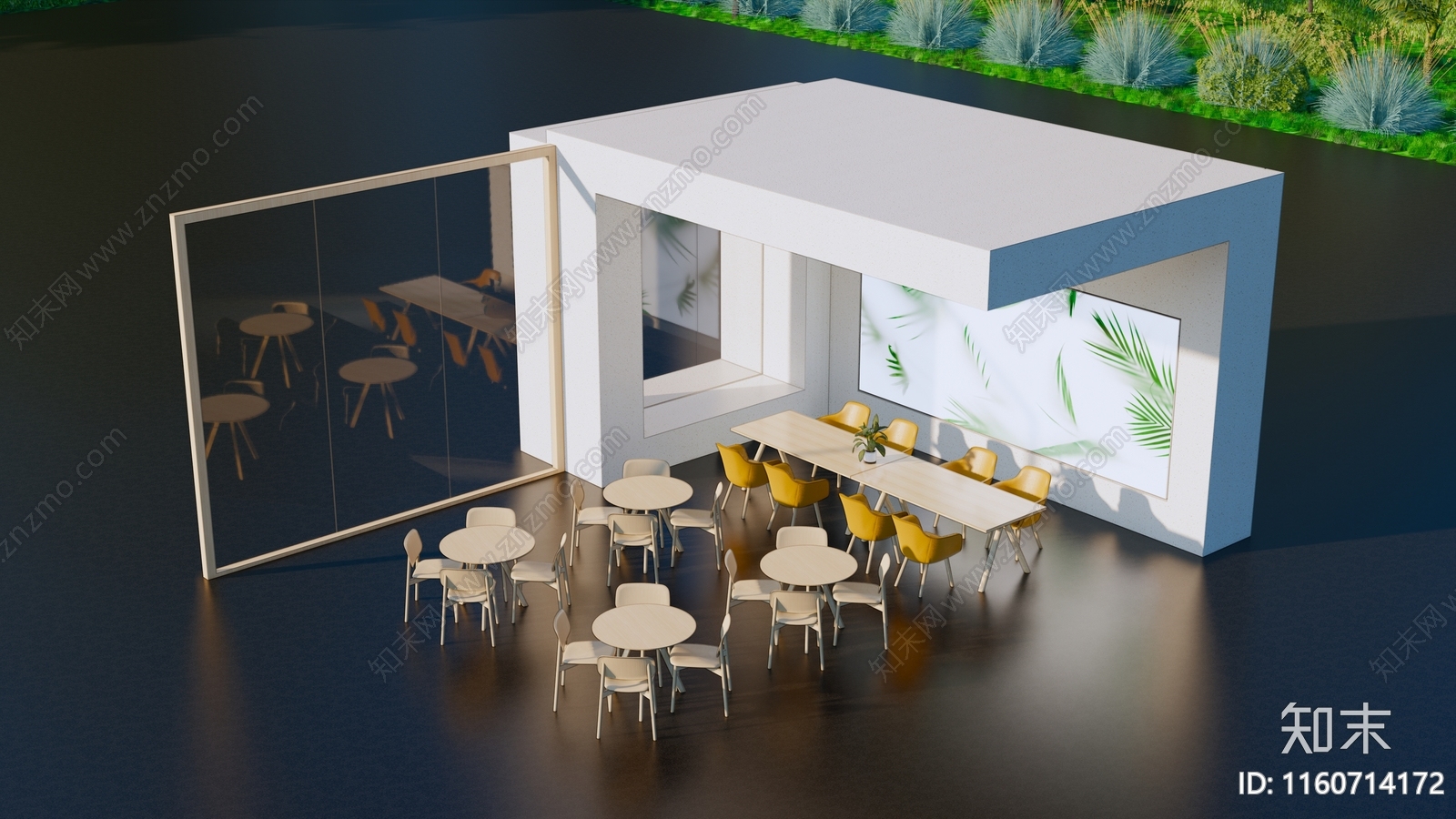 现代商业街外摆SU模型下载【ID:1160714172】