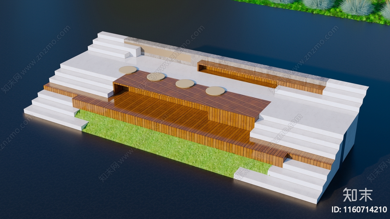 现代台阶景观SU模型下载【ID:1160714210】