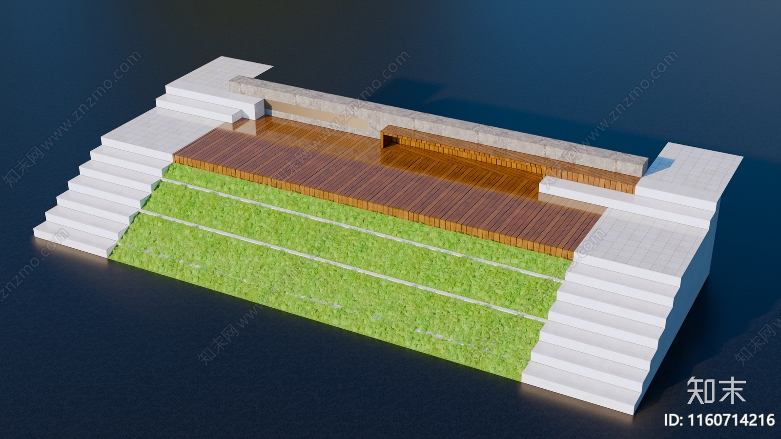 现代台阶景观SU模型下载【ID:1160714216】