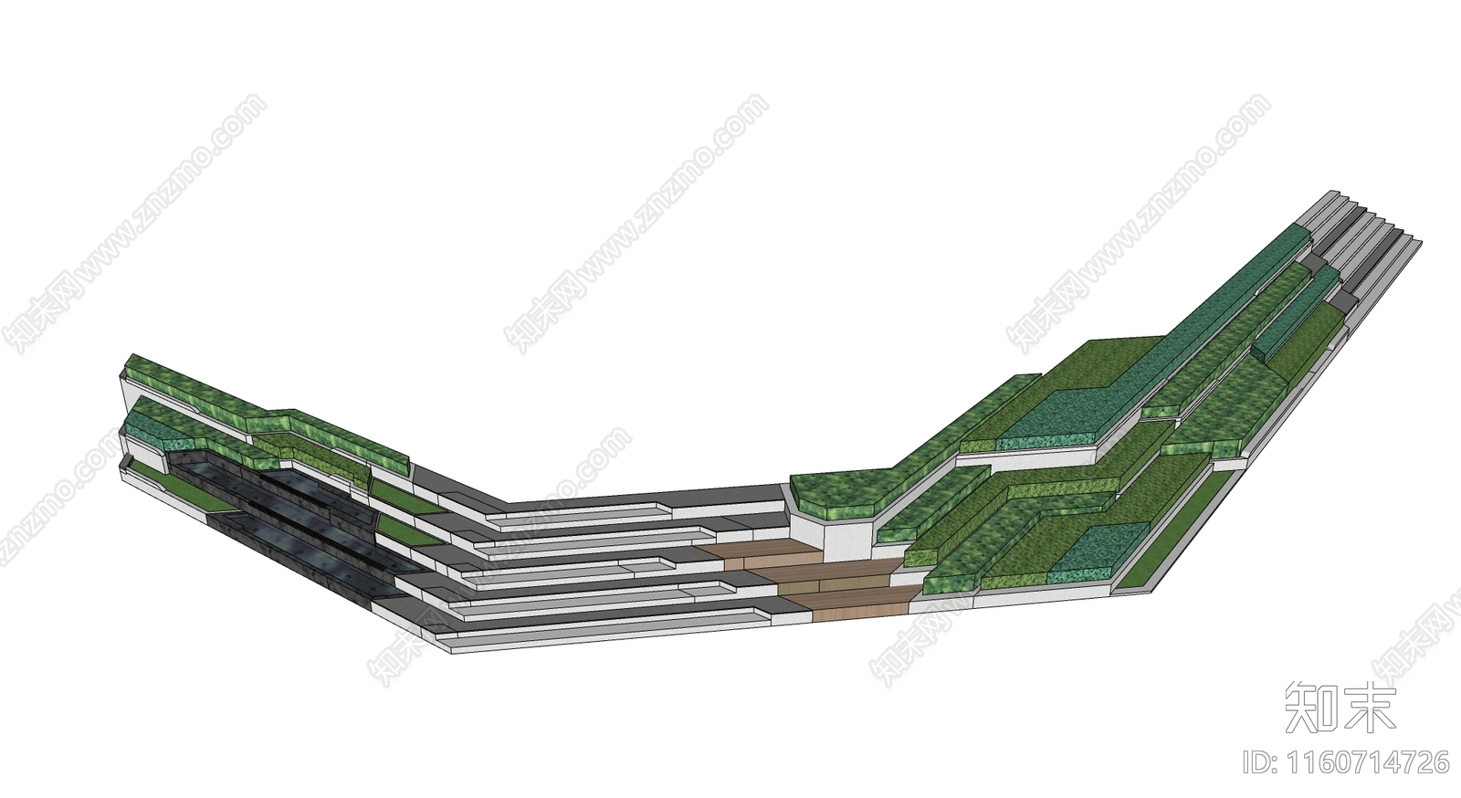 现代台阶景观SU模型下载【ID:1160714726】