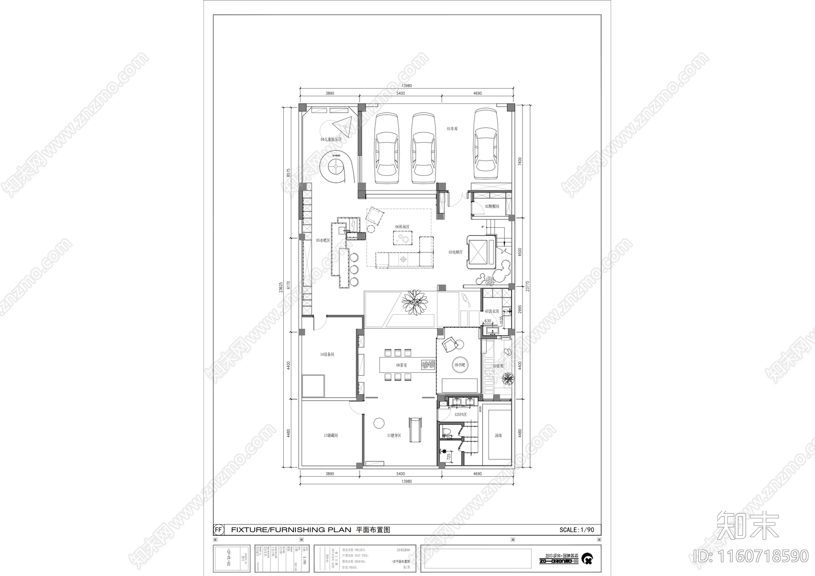 现代简约别墅上海桃花源室内装饰cad施工图下载【ID:1160718590】