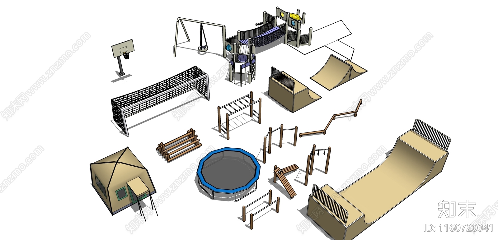 各种体育场器材SU模型下载【ID:1160720041】