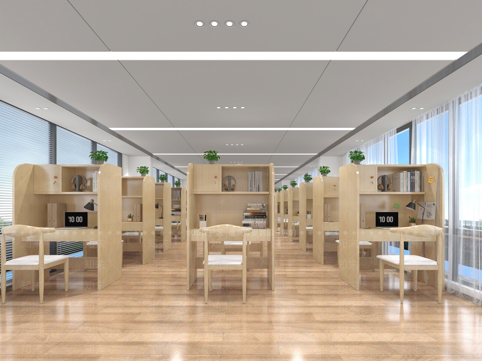 现代自习教室3D模型下载【ID:1160720443】