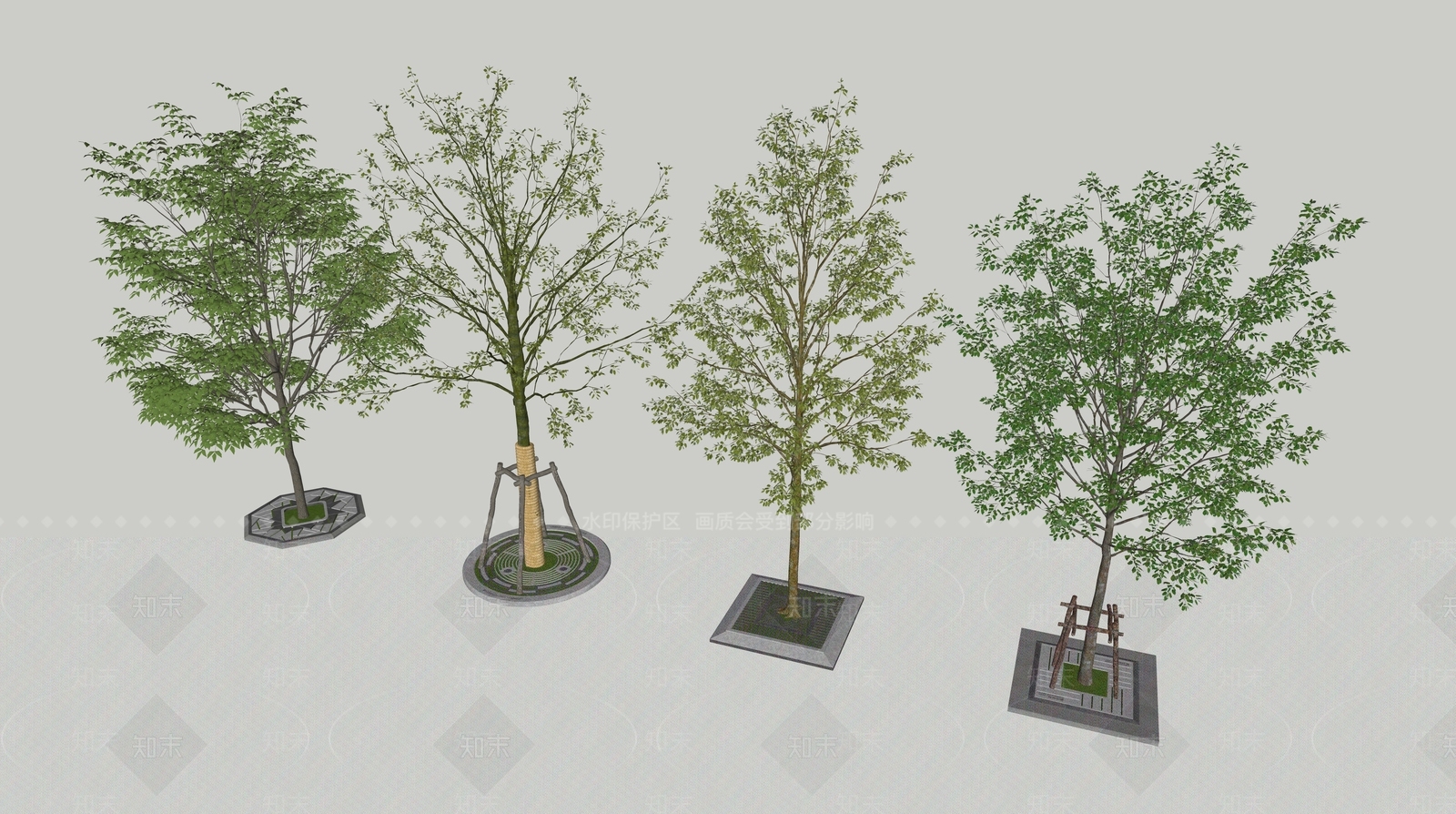 行道树细杆乔木SU模型下载【ID:1160721207】