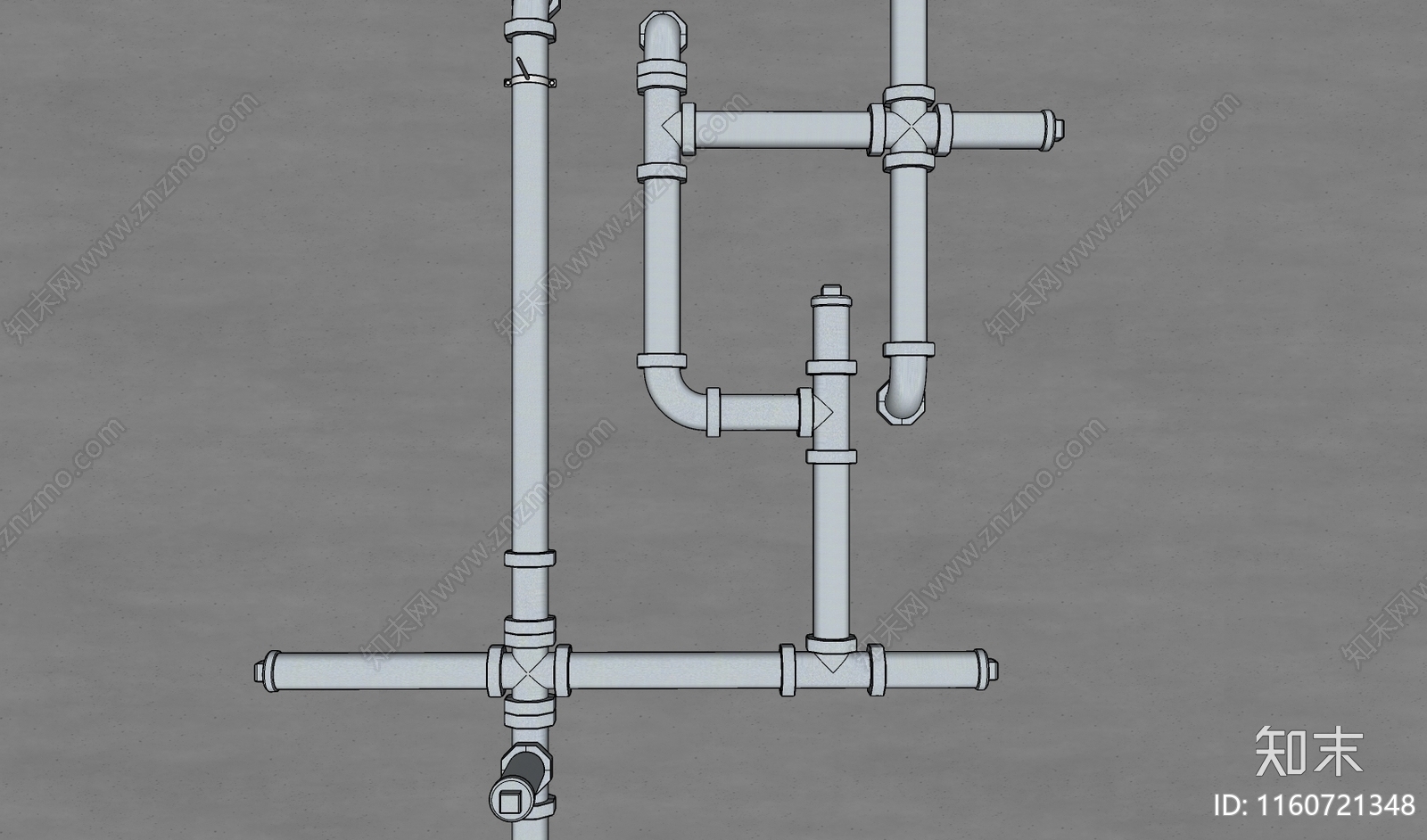 现代金属水管管道零件SU模型下载【ID:1160721348】