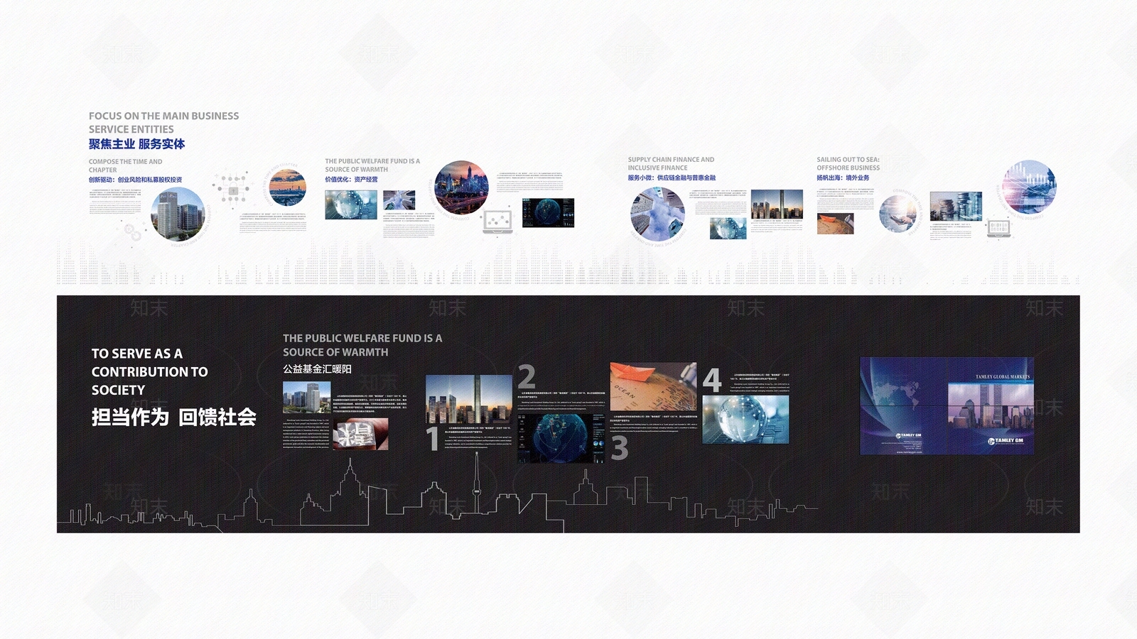 现代企业馆展厅立面文化墙贴图下载【ID:1160728799】