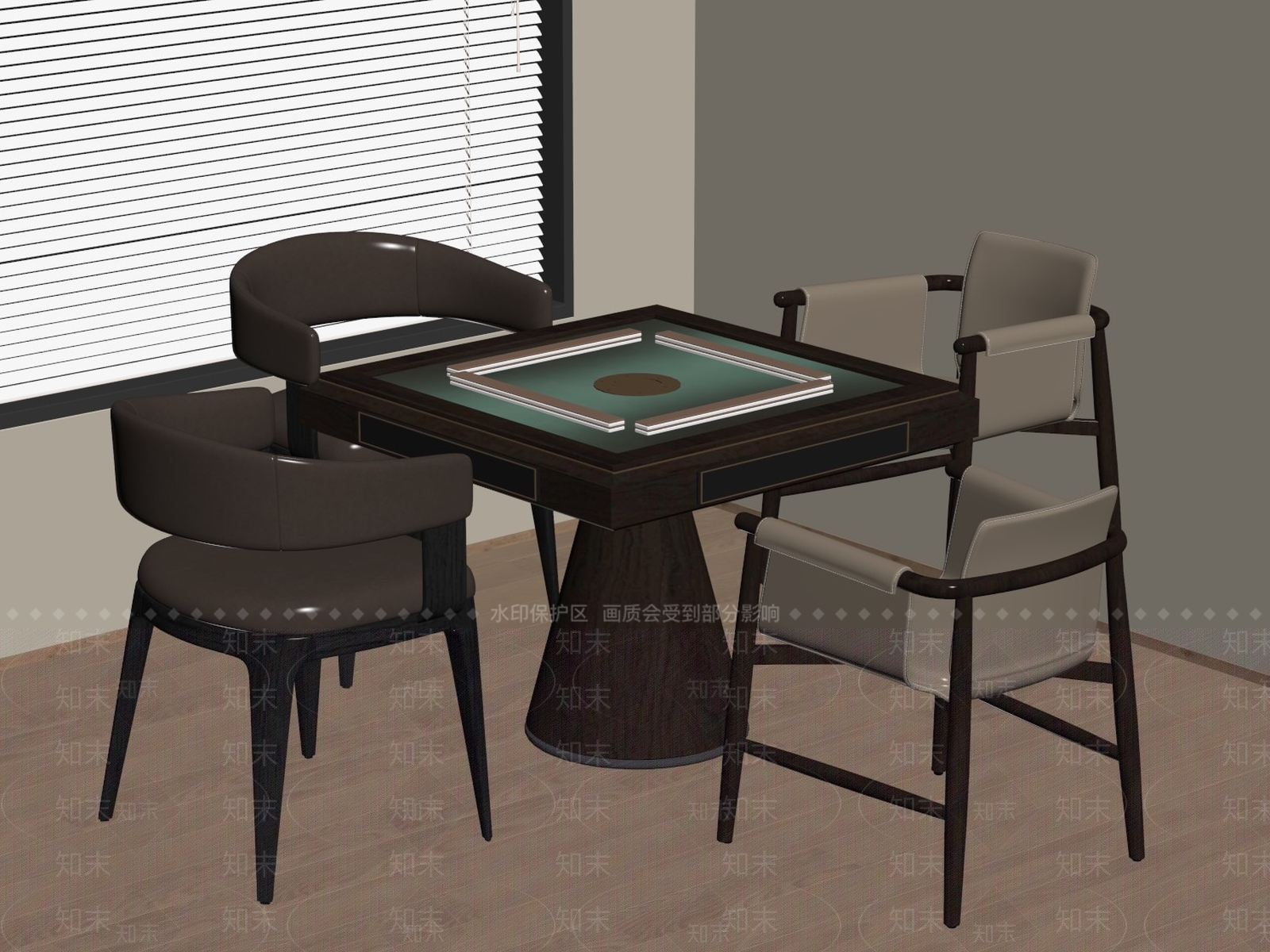 麻将桌椅SU模型下载【ID:1160730154】