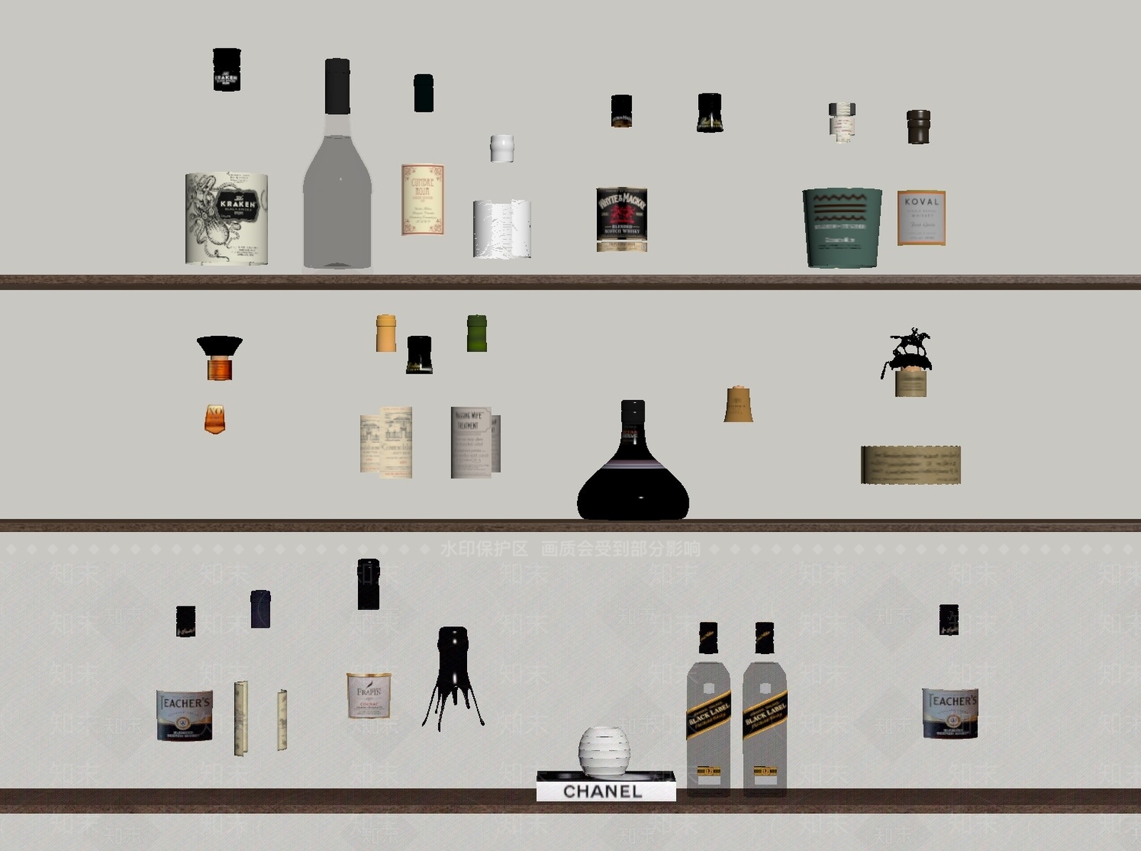 洋酒SU模型下载【ID:1160730572】