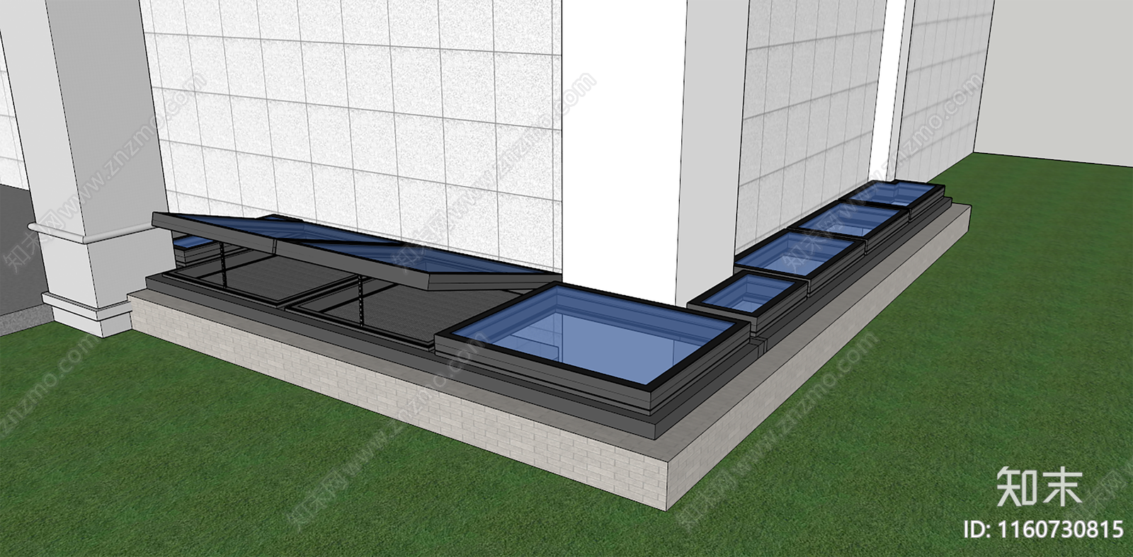 现代采光井天窗SU模型下载【ID:1160730815】