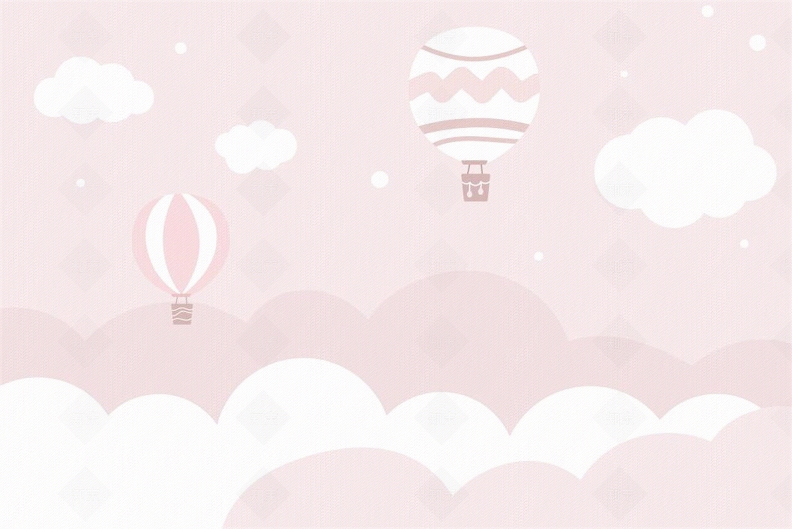 粉色儿童房热气球壁纸贴图下载【ID:1160733994】