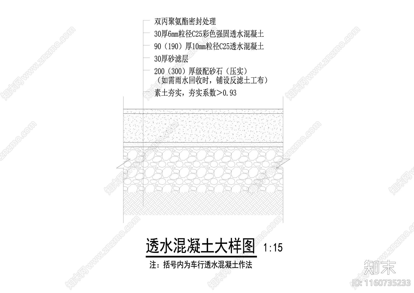 彩色透水混凝土大样图施工图下载【ID:1160735233】