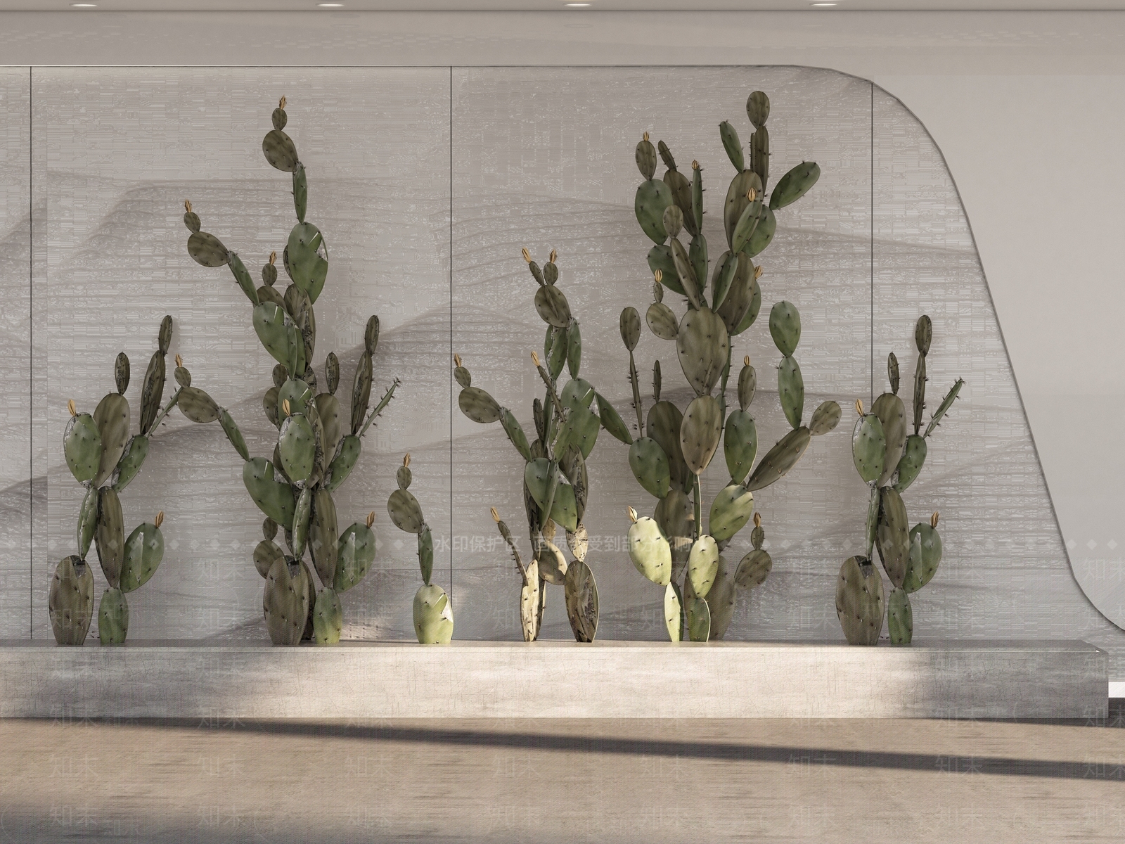 现代绿植墙3D模型下载【ID:1160738976】