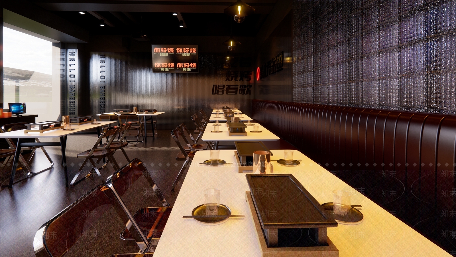 【SU悬赏模型】工业风格火锅店SU模型下载【ID:1185626769】