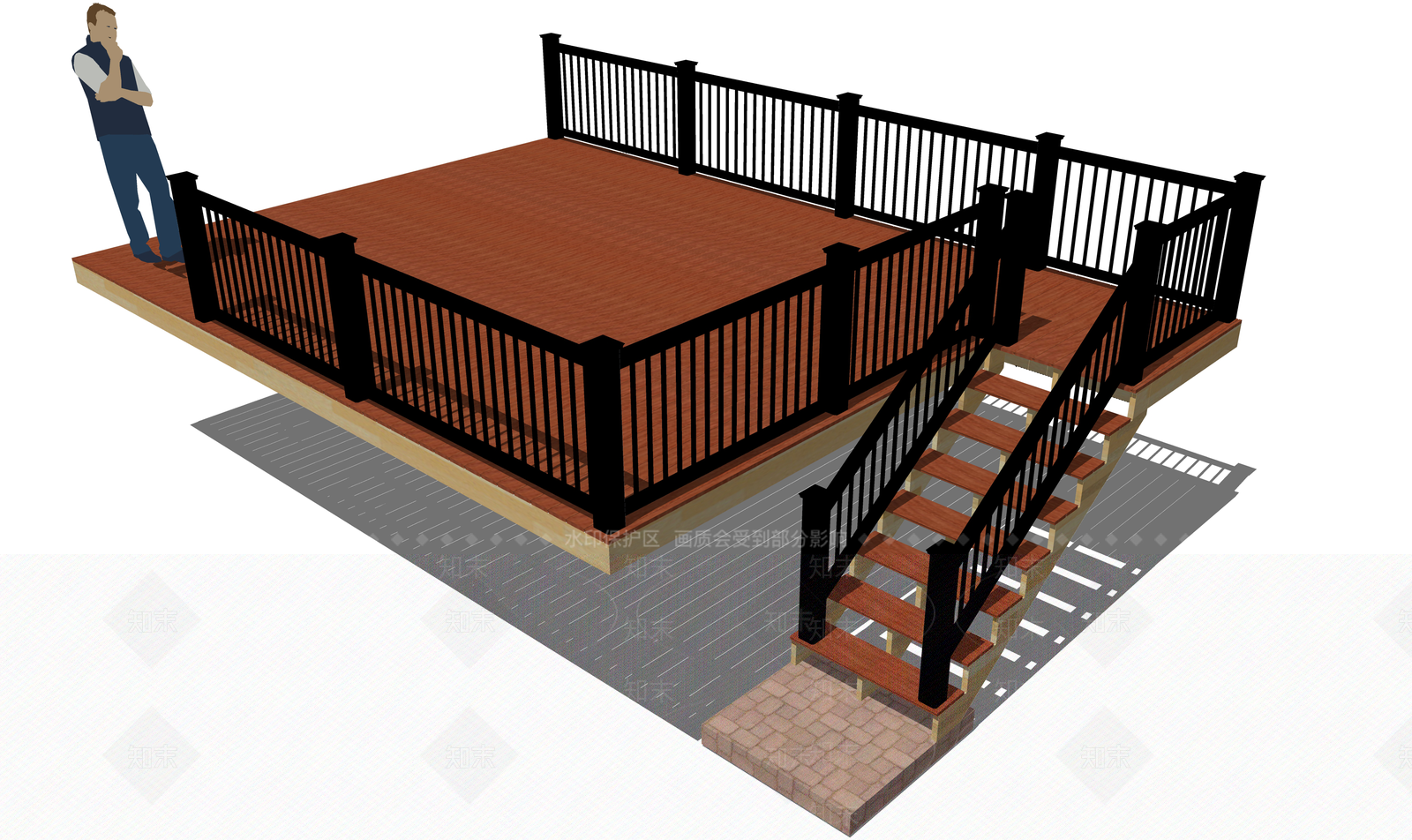 现代扶手楼梯SU模型下载【ID:1160741017】