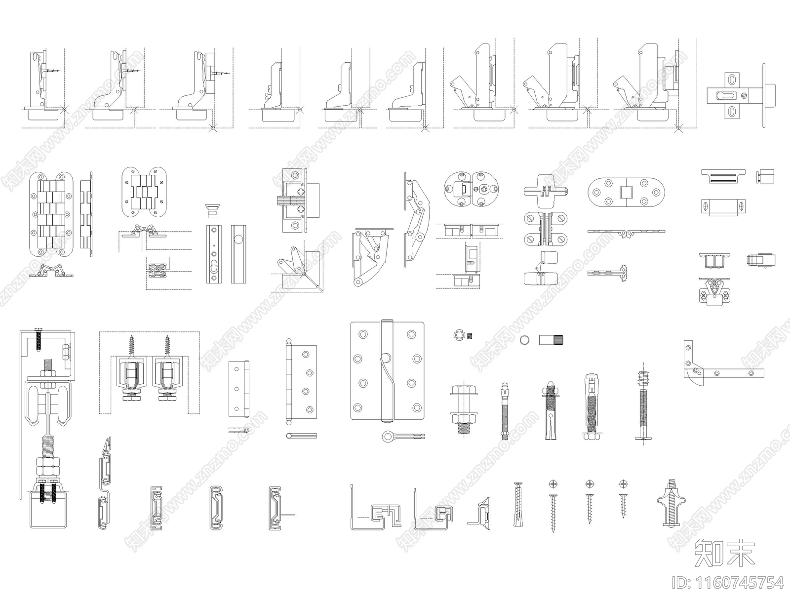 五金构件模块cad施工图下载【ID:1160745754】