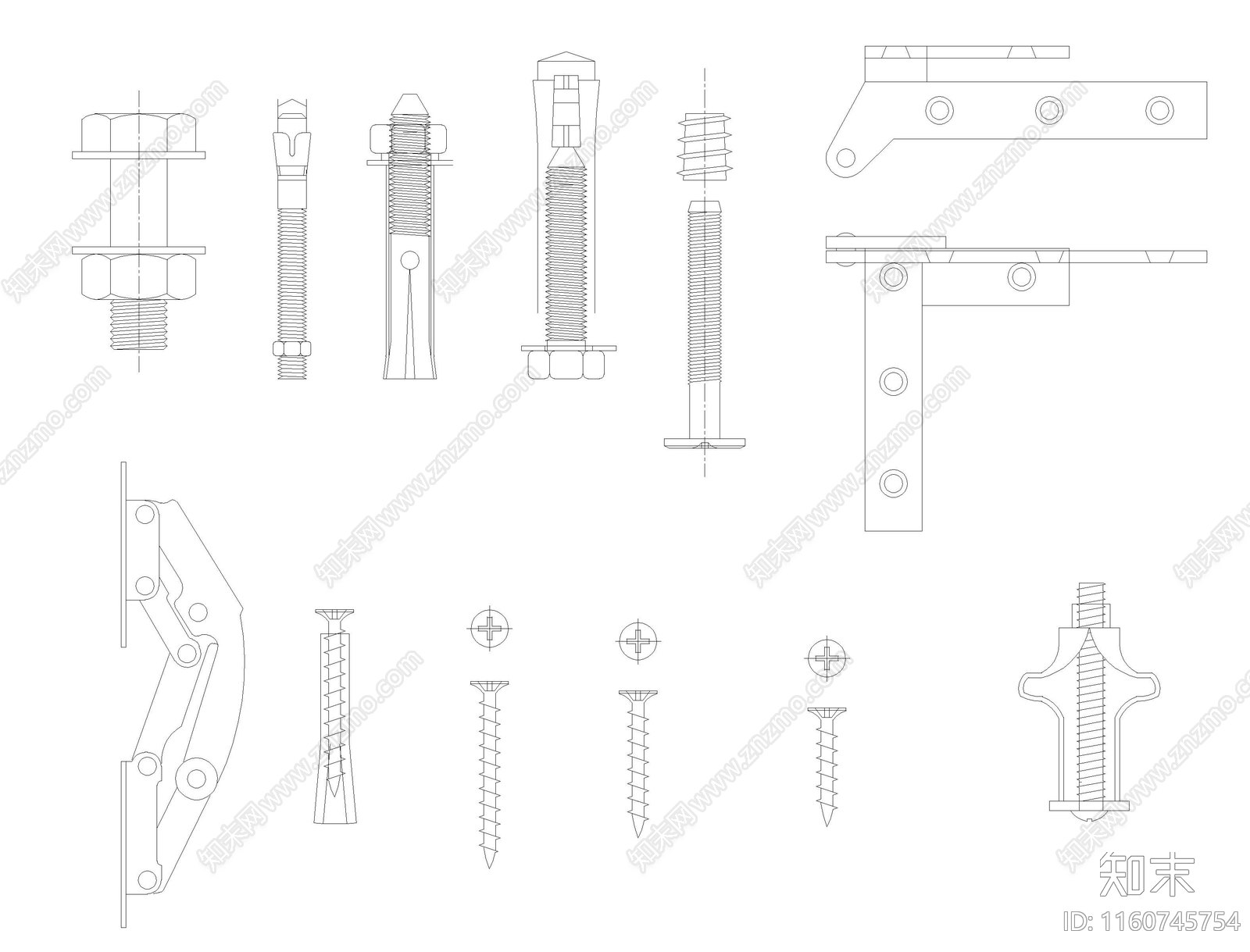 五金构件模块cad施工图下载【ID:1160745754】