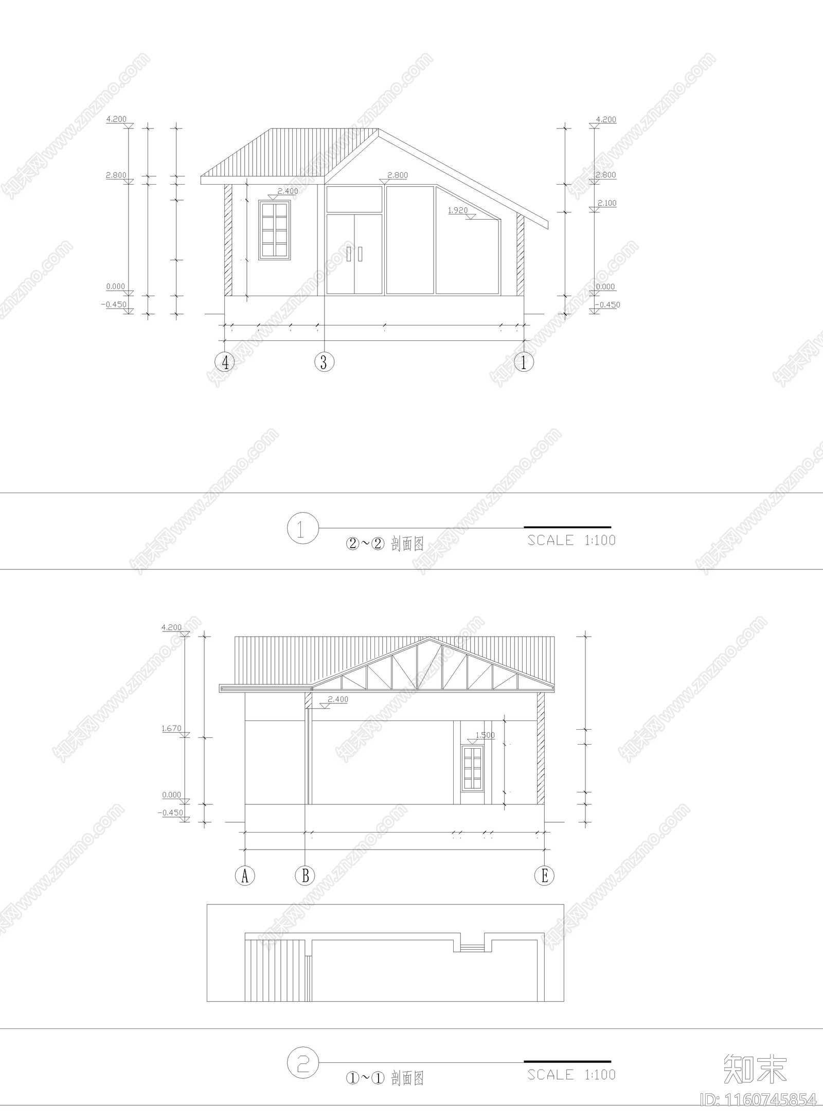 轻钢结构茶楼CAcad施工图下载【ID:1160745854】