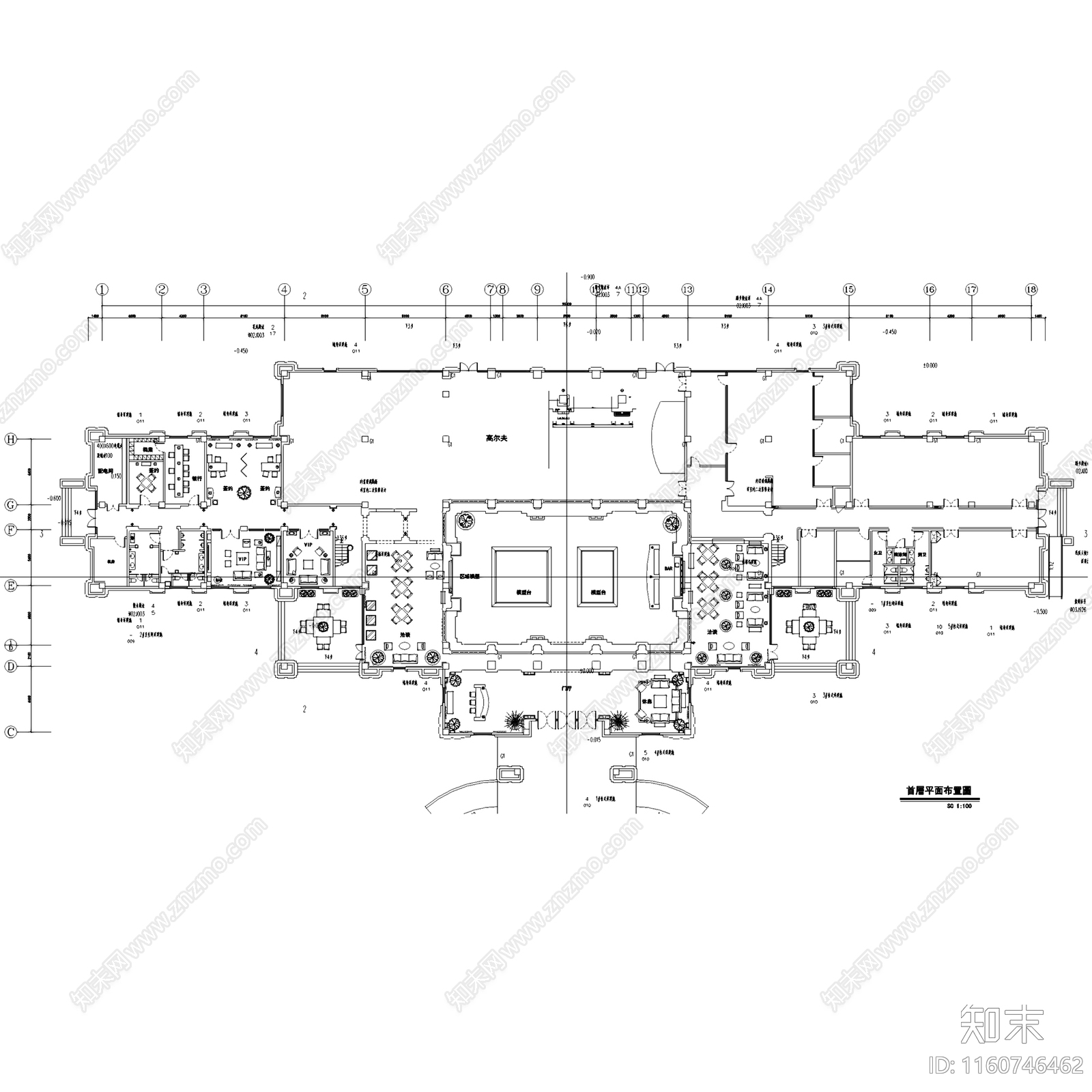 法式欧式中建汤逊湖壹号售楼处室内工装cad施工图下载【ID:1160746462】