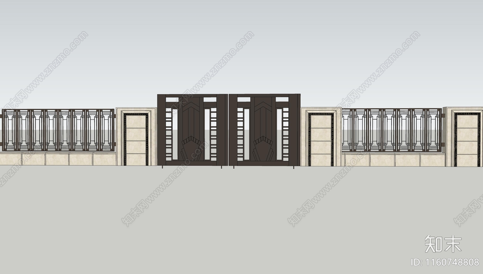 现代门口大门SU模型下载【ID:1160748808】