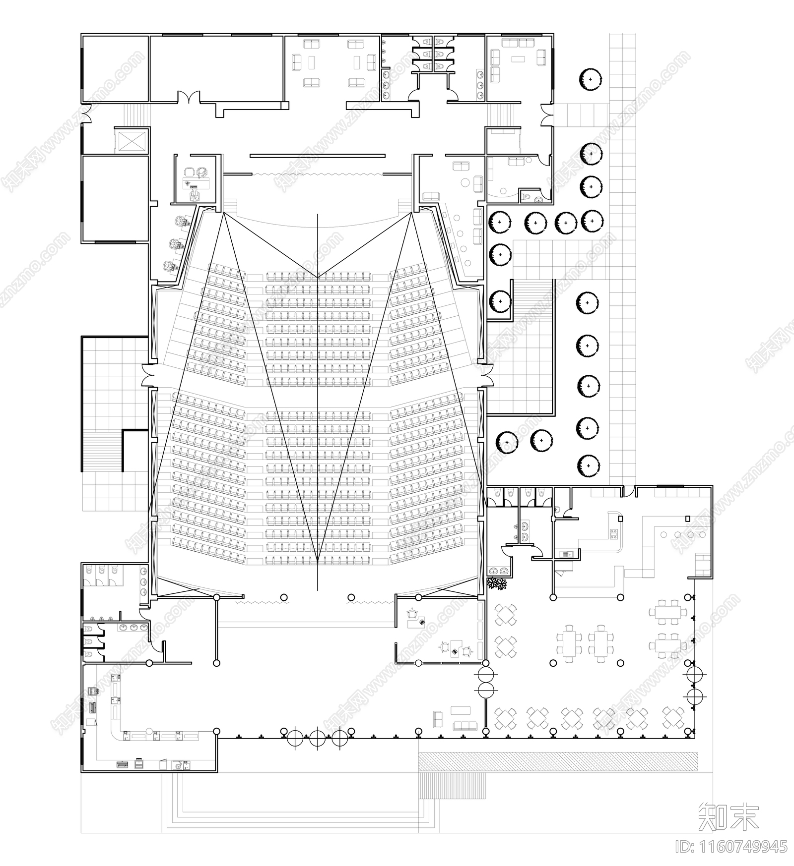 音乐厅平面布置方案施工图下载【ID:1160749945】