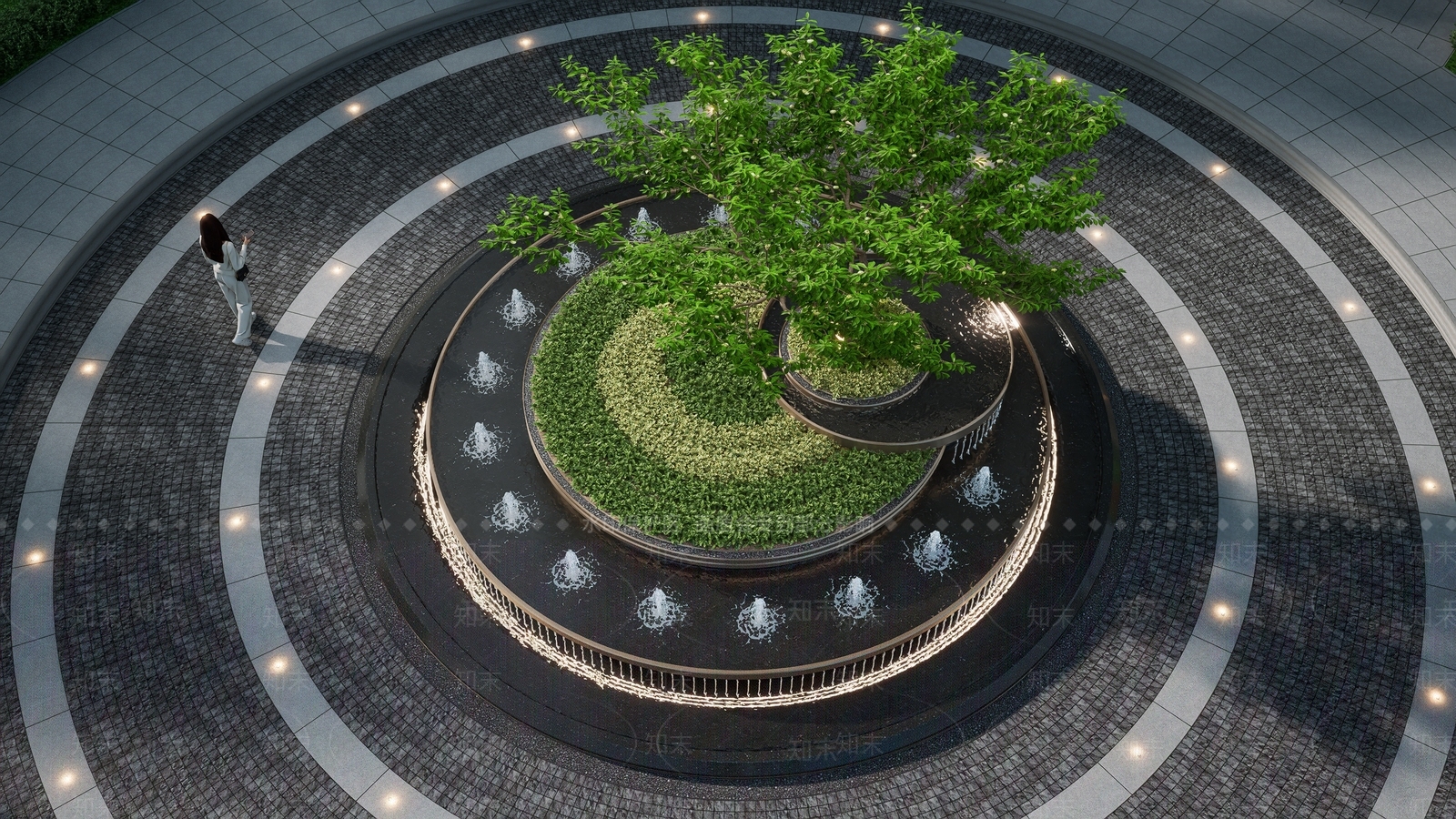 现代入口水景SU模型下载【ID:1160752257】
