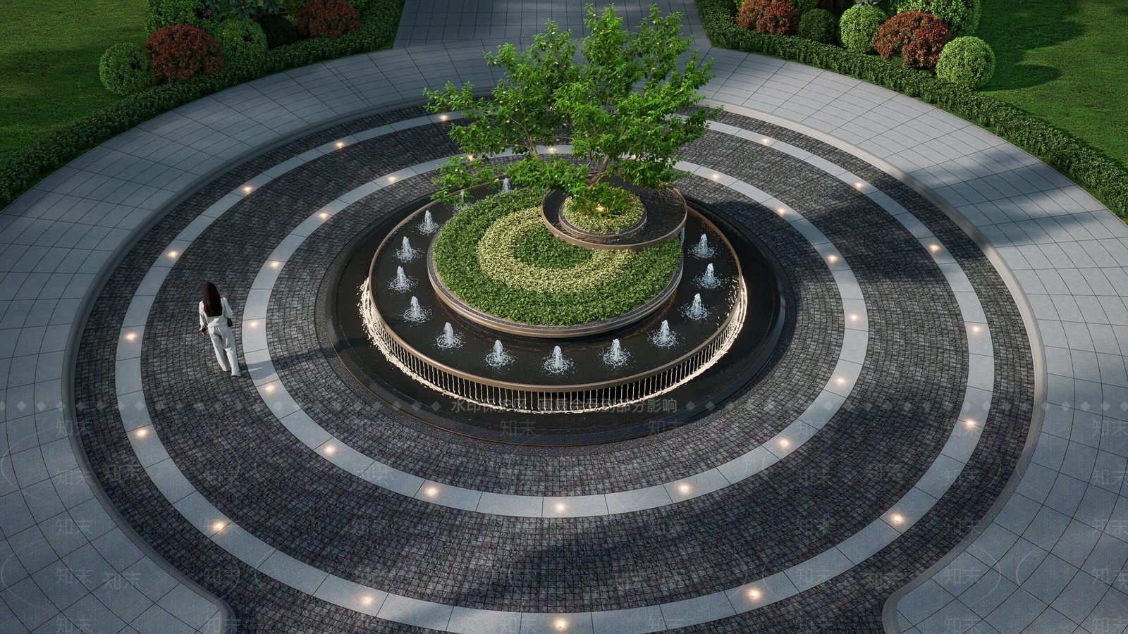 现代入口水景SU模型下载【ID:1160752257】