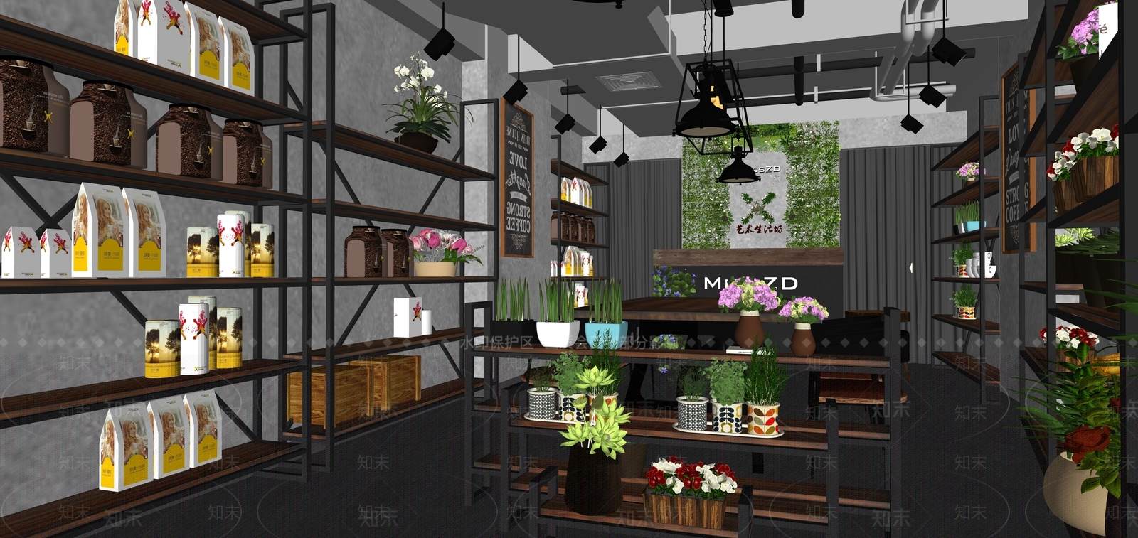 现代花店SU模型下载【ID:1160758629】