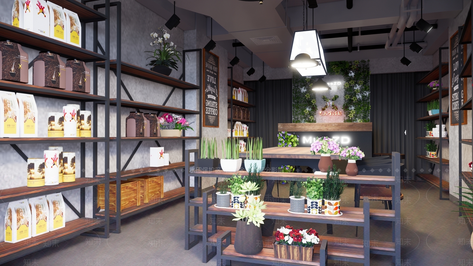 现代花店SU模型下载【ID:1160758629】