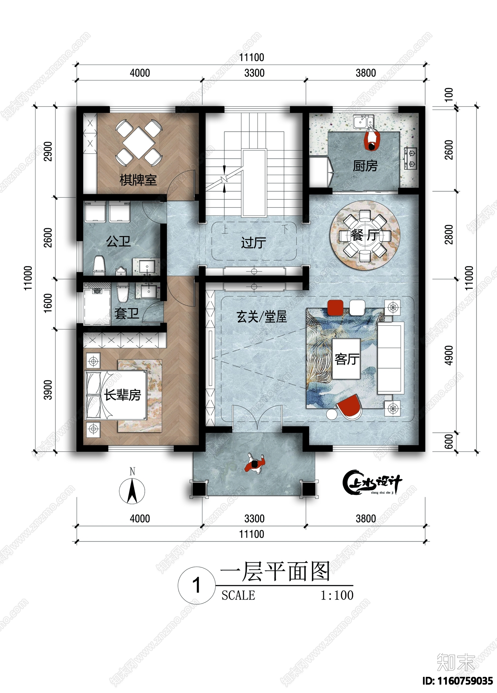 面宽11米进深11米别墅施工图施工图下载【ID:1160759035】