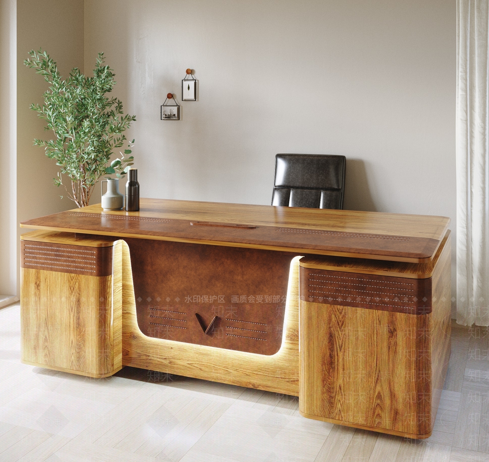 现代风办公桌椅SU模型下载【ID:1160762061】