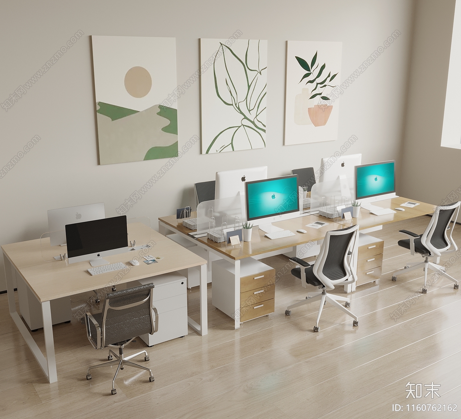 现代办公桌椅3D模型下载【ID:1160762162】