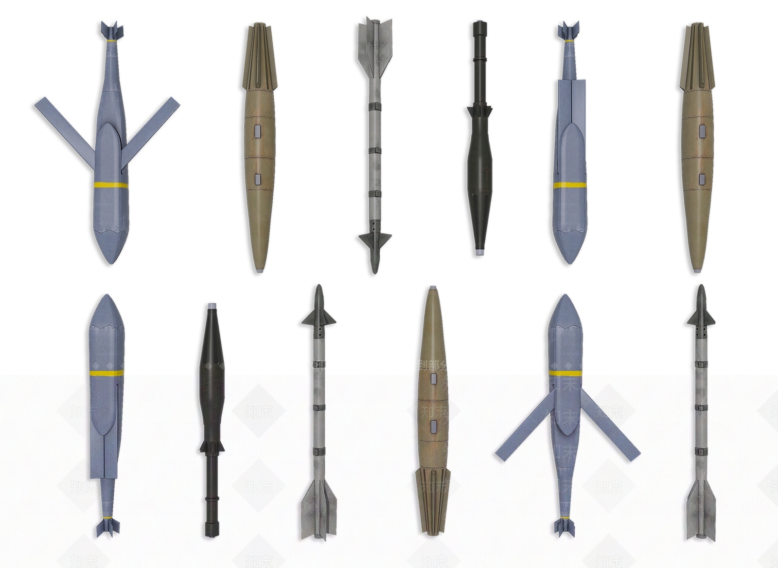 现代导弹玩具摆件3D模型下载【ID:1160762246】