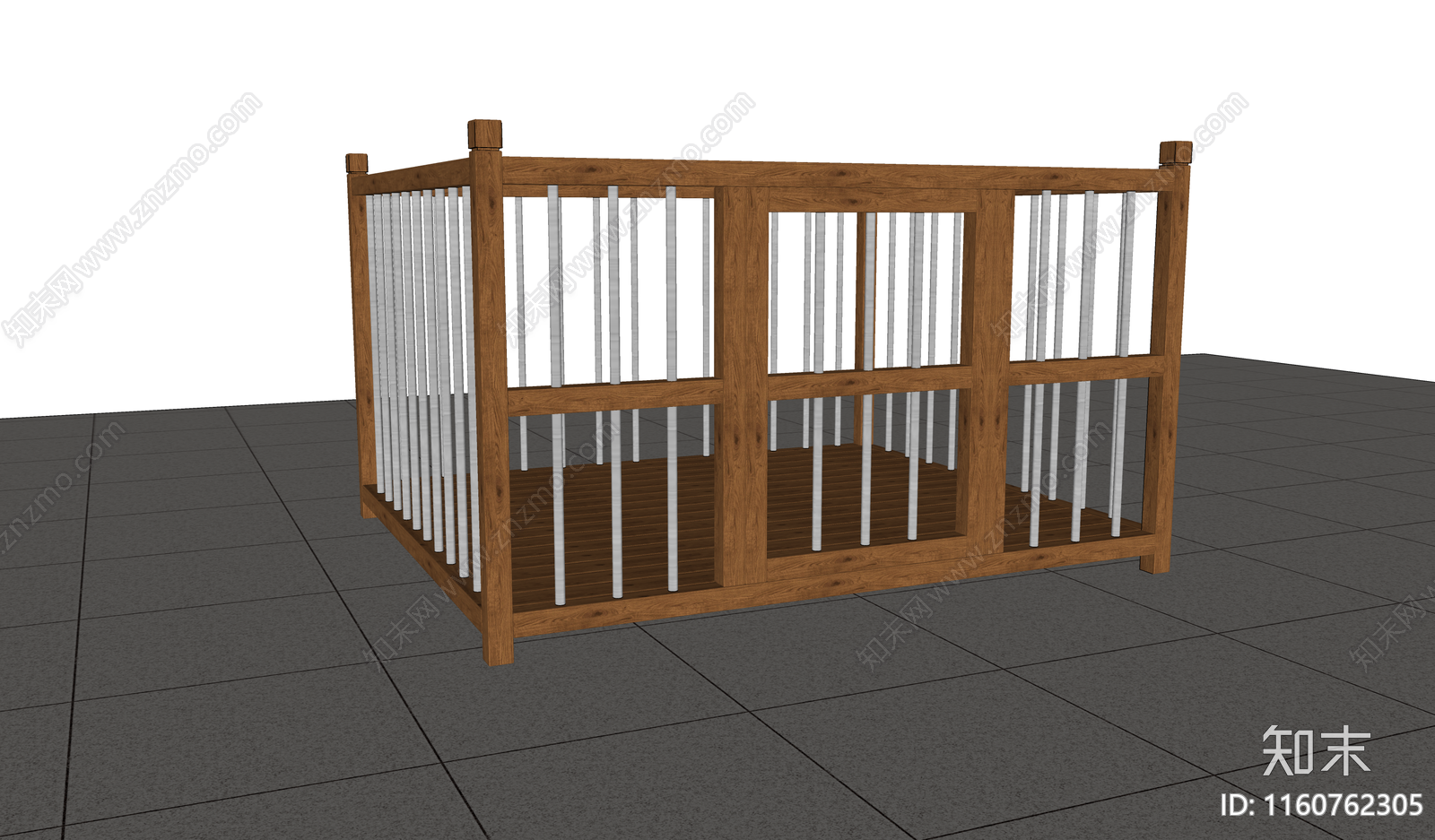 现代防腐木狗围栏SU模型下载【ID:1160762305】