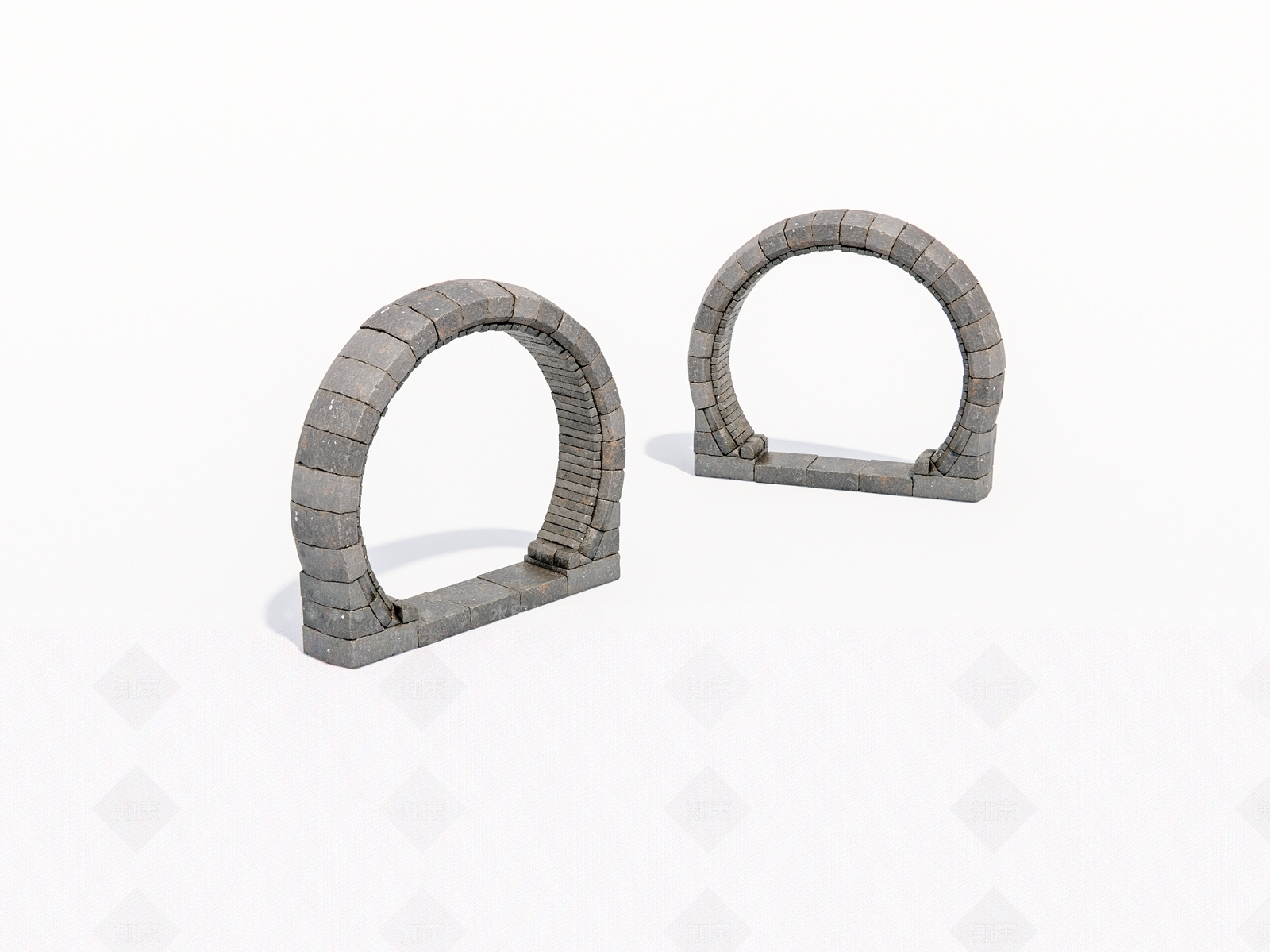 现代户外造型石头门洞3D模型下载【ID:1160764920】